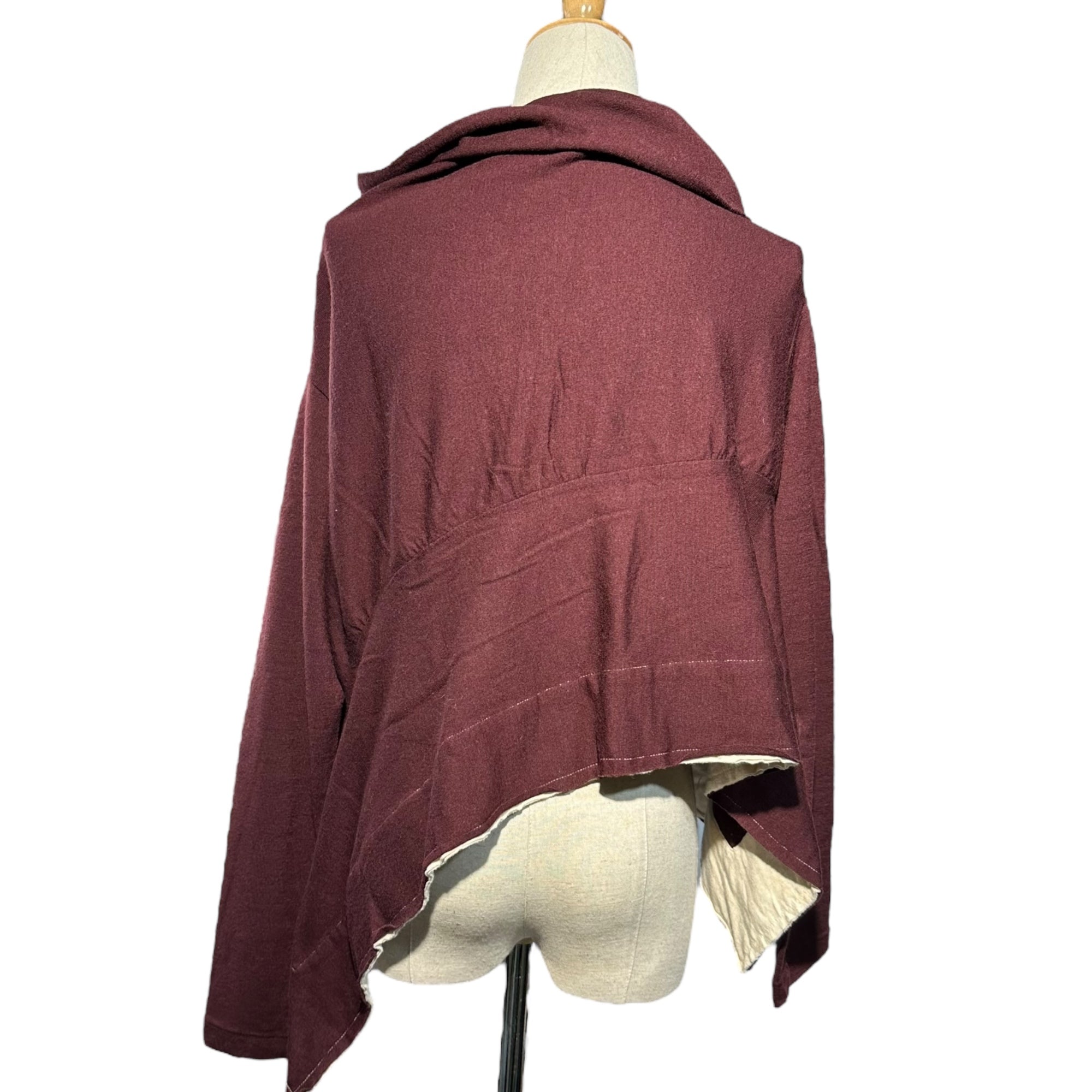 Y's(ワイズ) Wide silhouette wool deformed cut and sew ワイドシルエット ウール 変形 カットソー YJ-T32-873 3(L程度) ボルドー