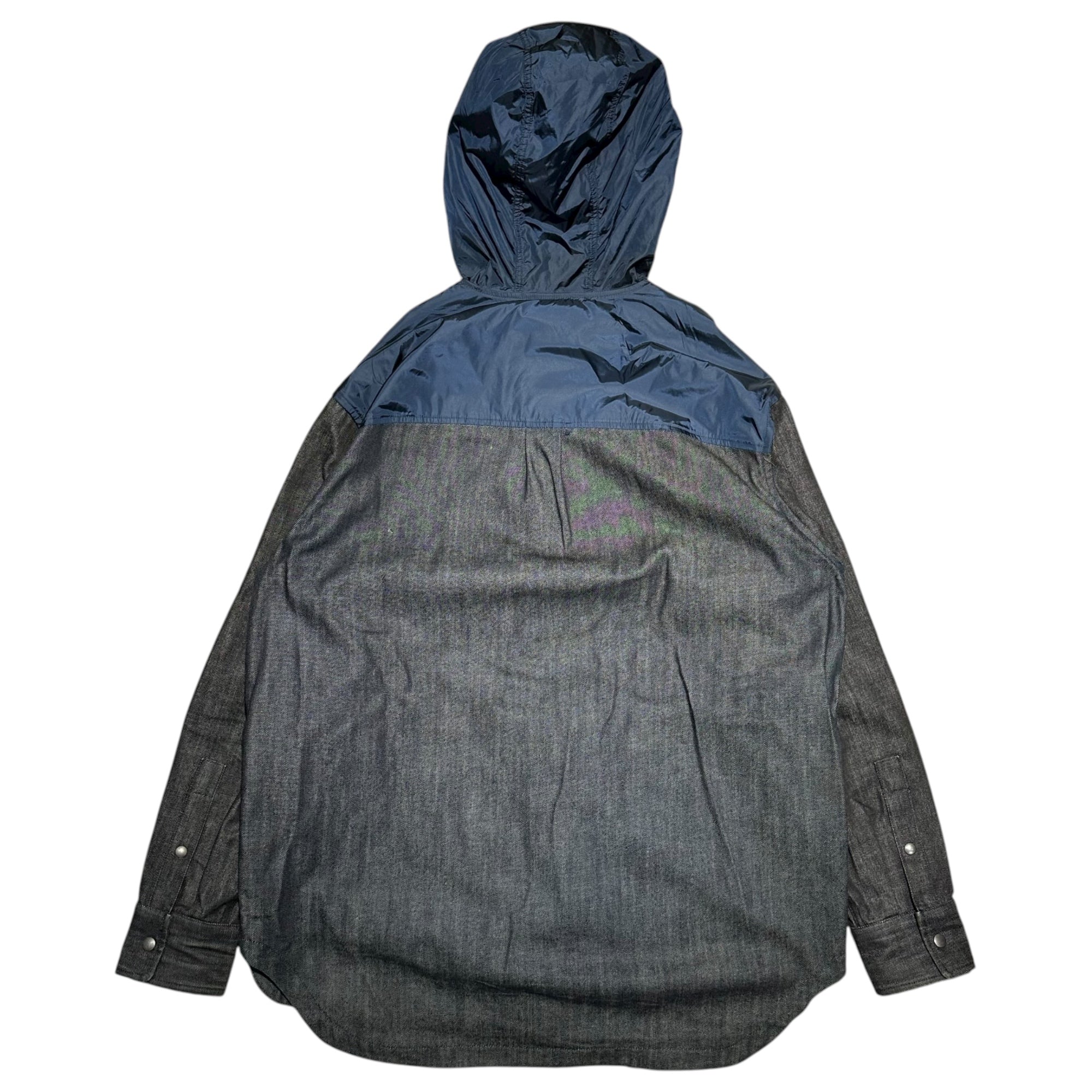 DIESEL BLACK GOLD(ディーゼルブラックゴールド) Denim Panel Hooded Jacket デニム 切替 フーデッド ジャケット 50(XL) ブラック×ネイビー