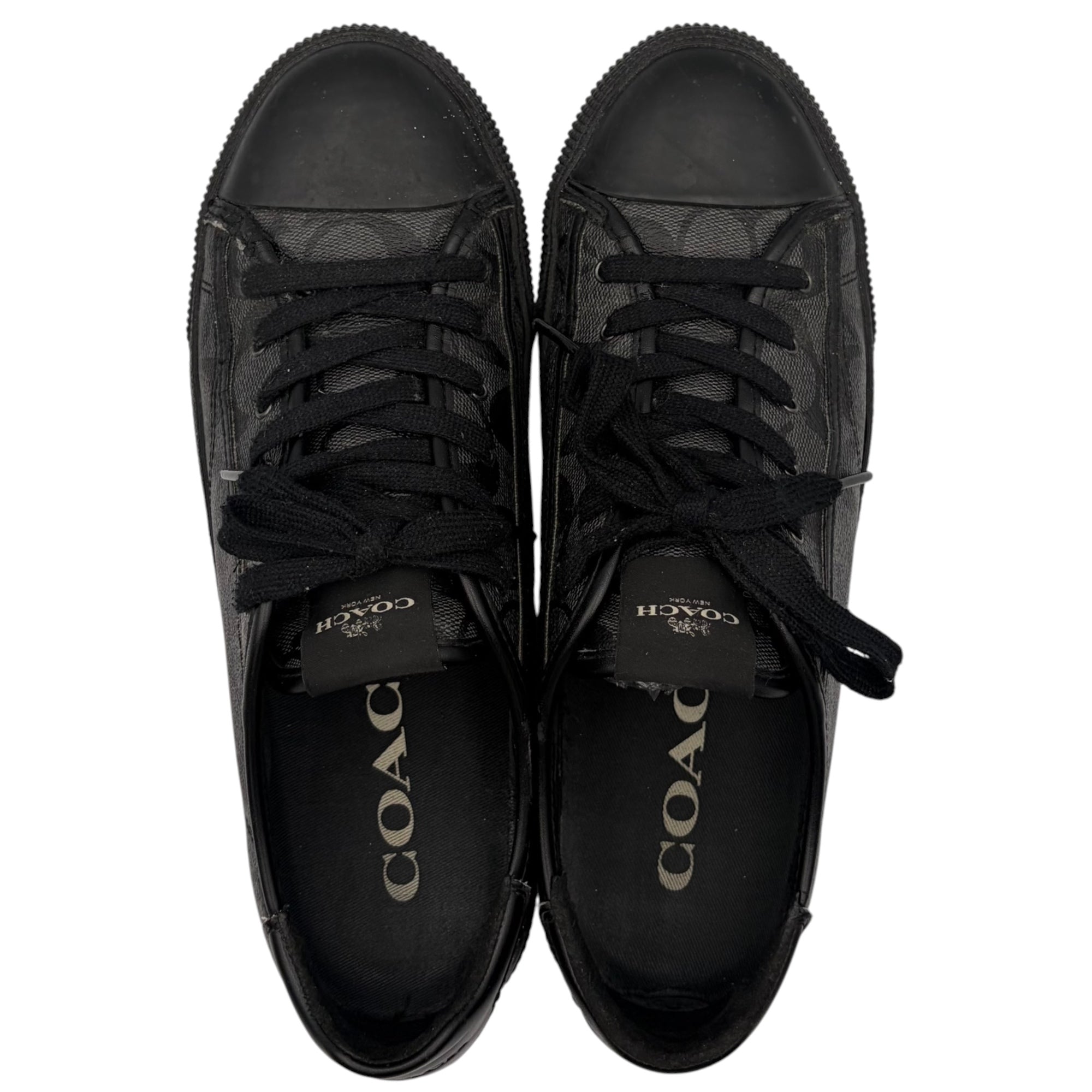COACH(コーチ) Signature Low-Top Sneakers シグネチャー ローカット スニーカー FG4412 25.5cm グレー×ブラック