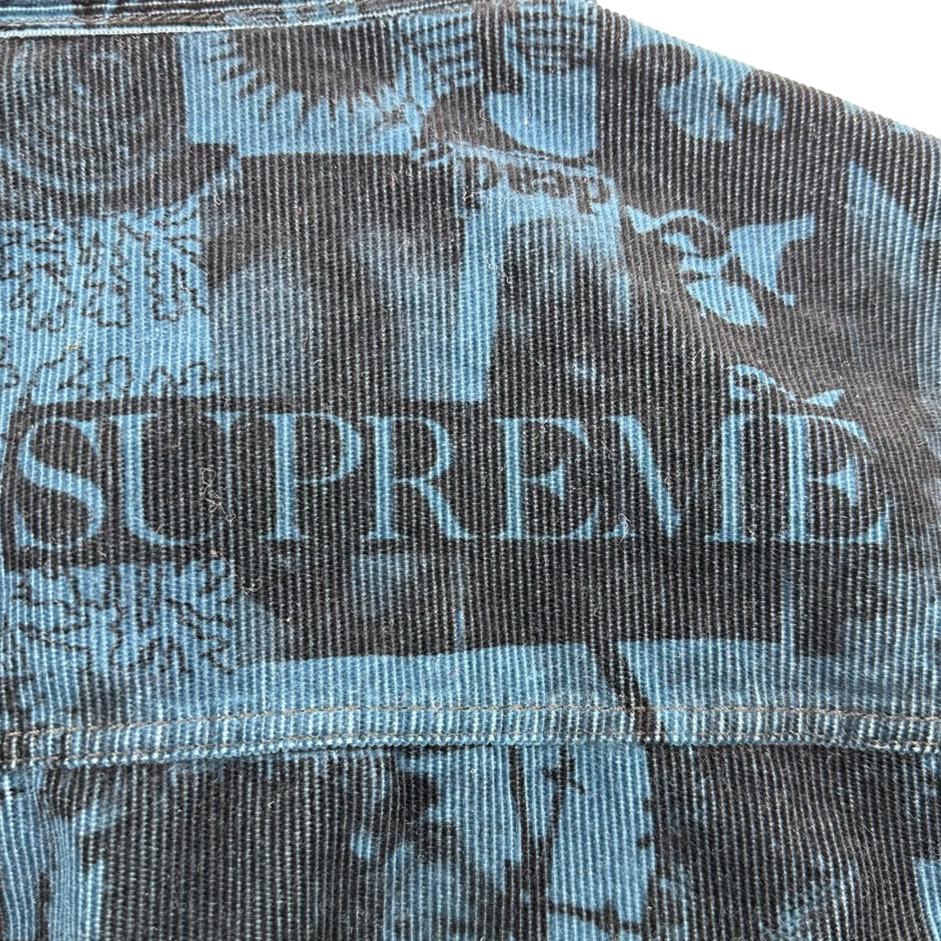 SUPREME(シュプリーム) 18SS Vibrations Corduroy Trucker Jacket バイブレーション コーデュロイ トラッカー ジャケット S ブルー×ブラック