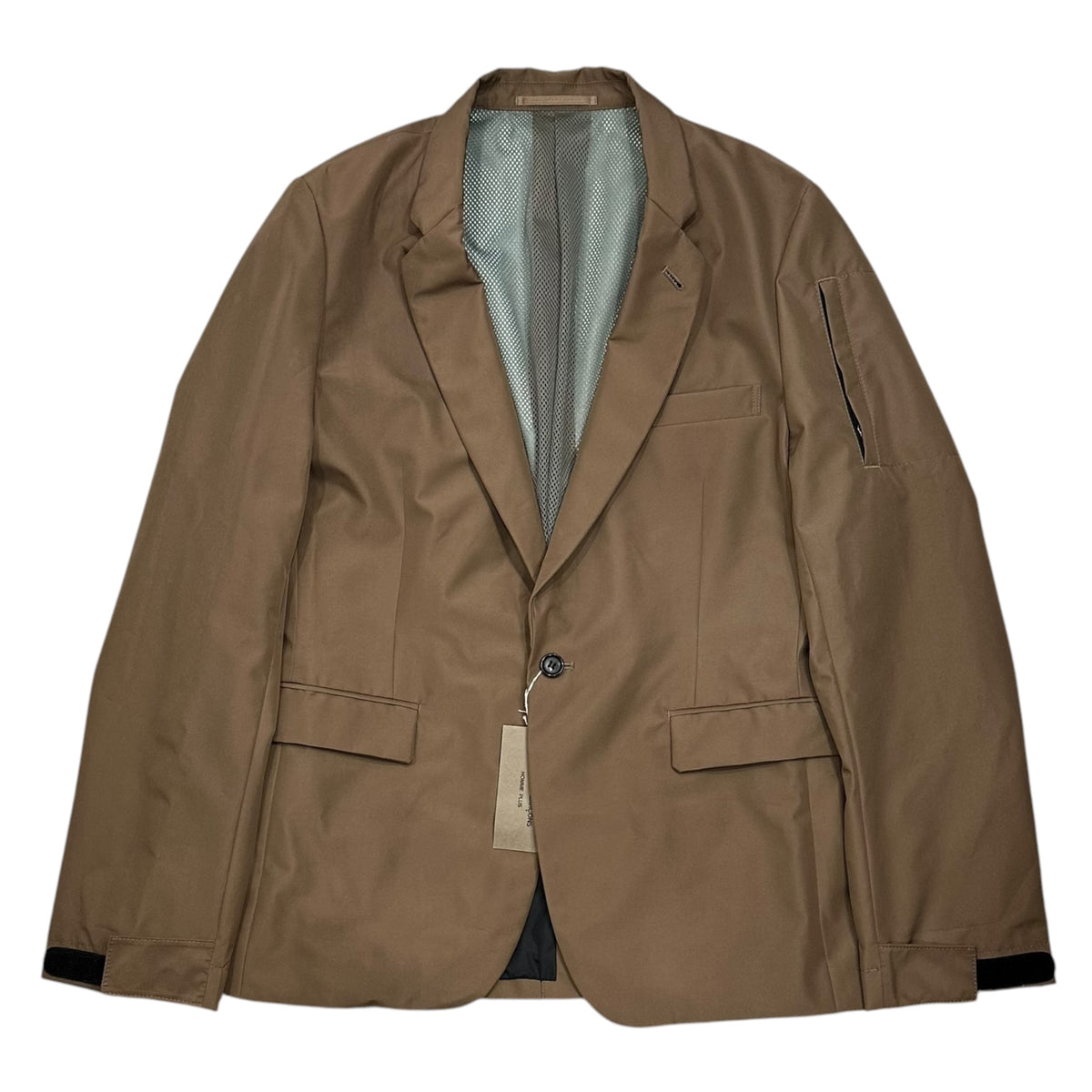 COMME des GARCONS HOMME PLUS(コムデギャルソンオムプリュス) 2005AW Sleeve-Pocket Nylon Tailored Jacket アーム ポケット ナイロン テーラード ジャケット PP-J009 M ブラウン AD2005 00s アーカイブ テック デッドストック