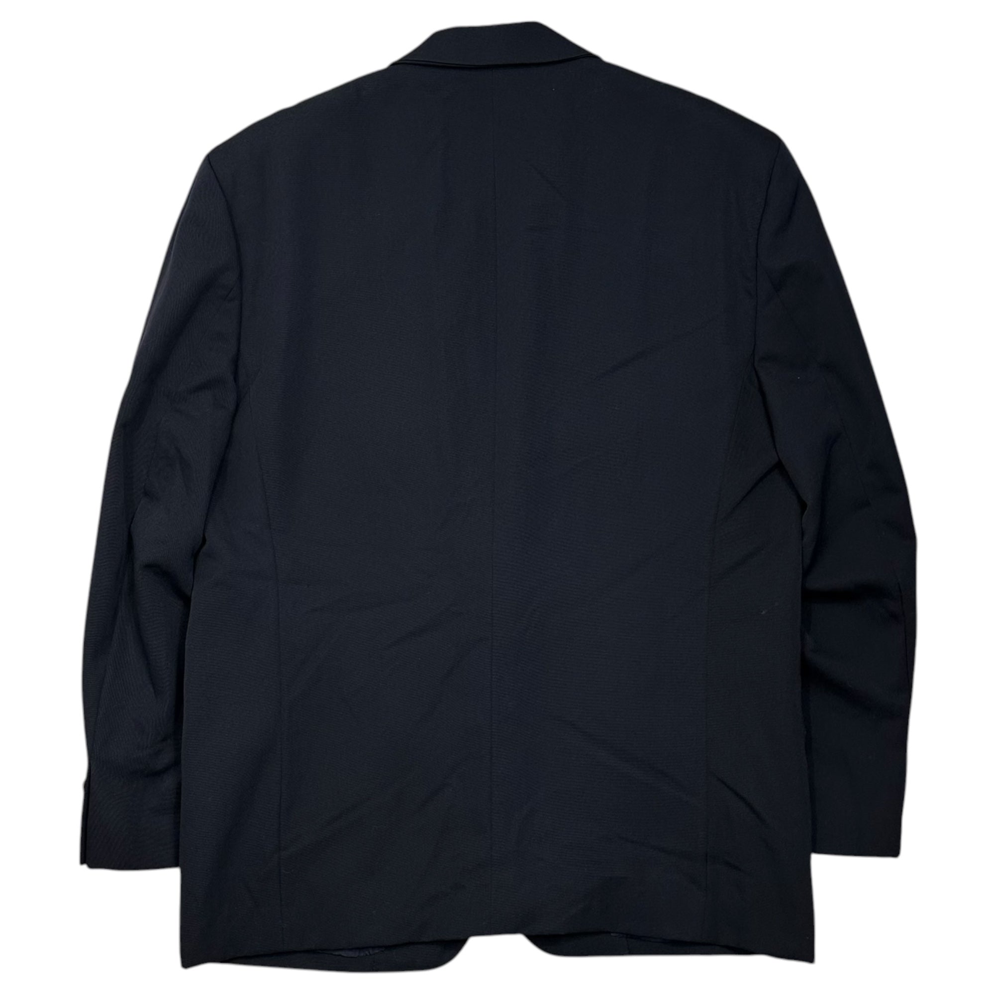 COMME des GARCONS HOMME PLUS(コムデギャルソンオムプリュス) 1990's Vintage Rubber-Printed Wool 2-Button Jacket ヴィンテージ ラバー プリント ウール 2ボタン ジャケット PJ-05091 M ネイビー AD1991 90年代 アーカイブ