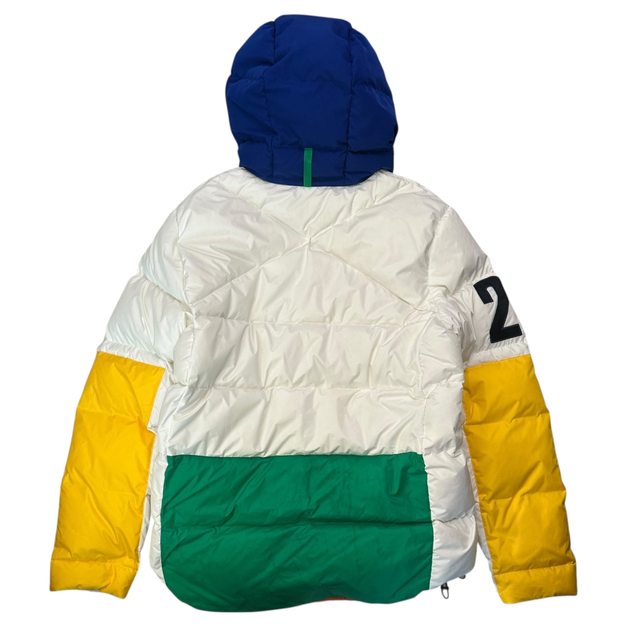 POLO RALPH LAUREN(ポロラルフローレン) Water Repellent Down Hooded Jacket ウォーター リペラント ダウン フーデッド ジャケット S ホワイト×マルチ