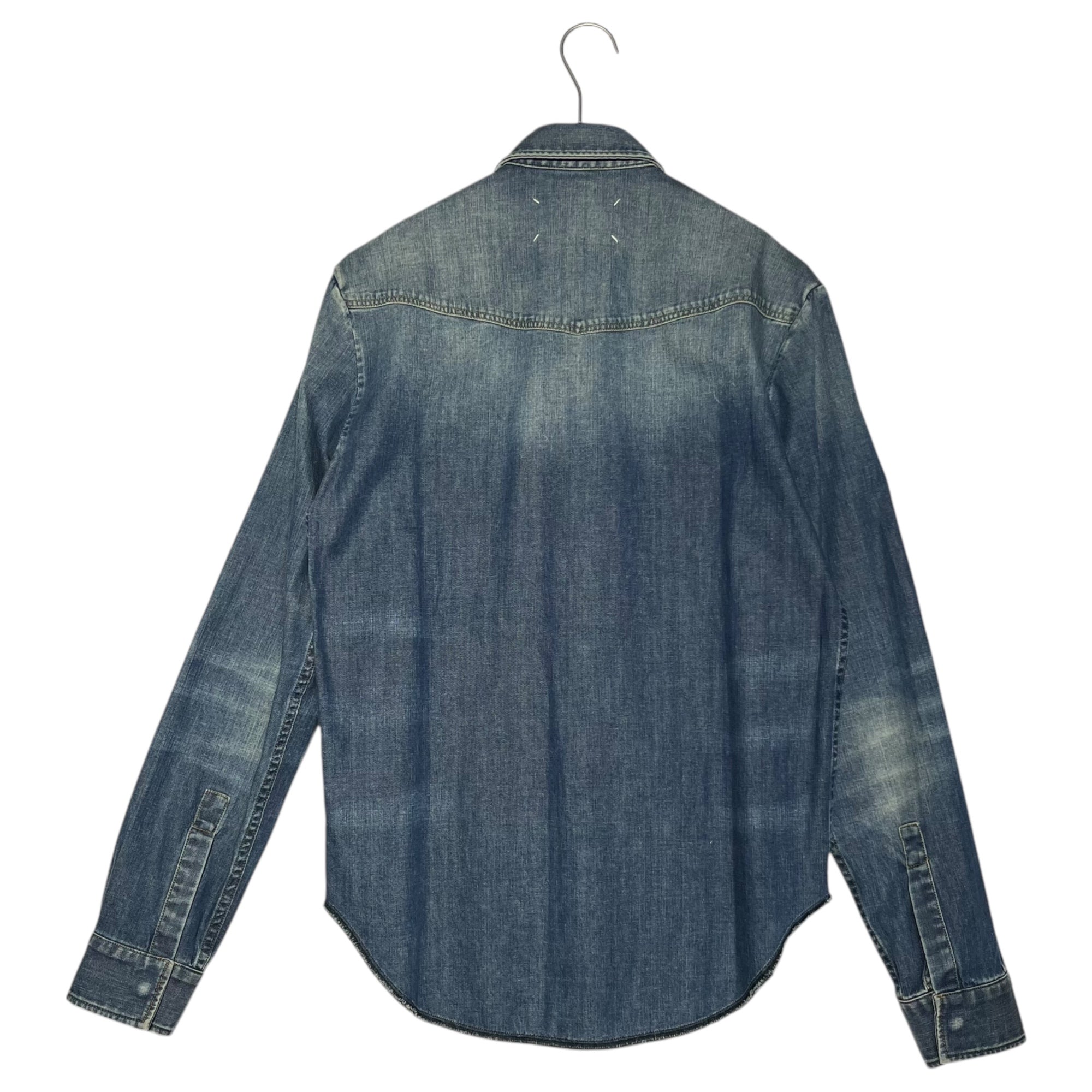 MAISON MARGIELA(メゾンマルジェラ) 17SS Distressed Denim Western Shirt ユーズド加工 デニム ウエスタン シャツ S50DL0307 38(M程度) インディゴ