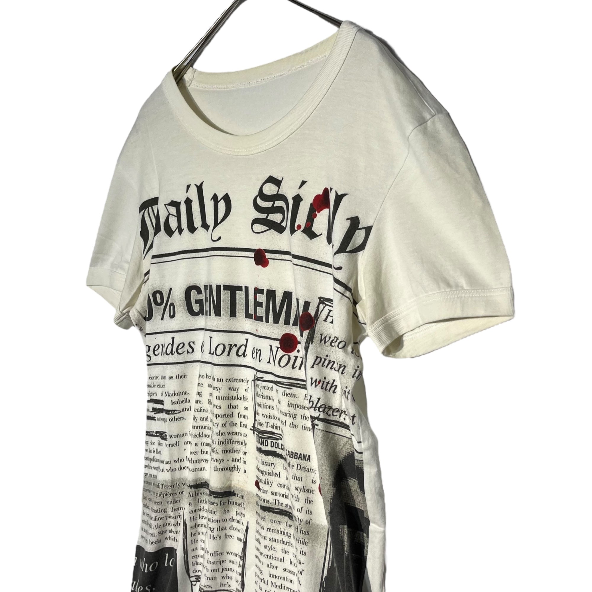 DOLCE&GABBANA(ドルチェ&ガッバーナドルガバ) news paper t-shirt ニュースペーパー Tシャツ G8E18T/