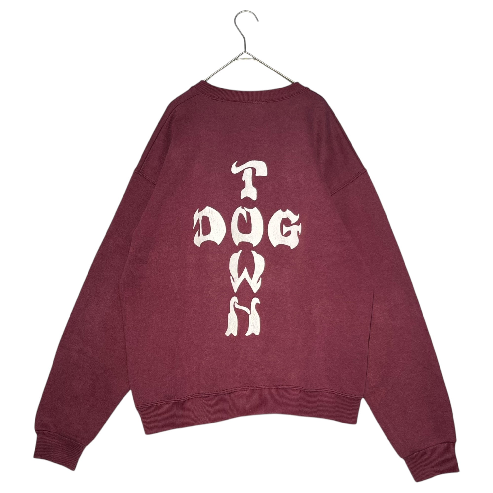 VINTAGE(ヴィンテージ) 90's DOG TOWN cross logo sweatshirt ドッグタウン クロスロゴ スウェット M程度 ボルドー 白タグ 90年代 稀少アイテム