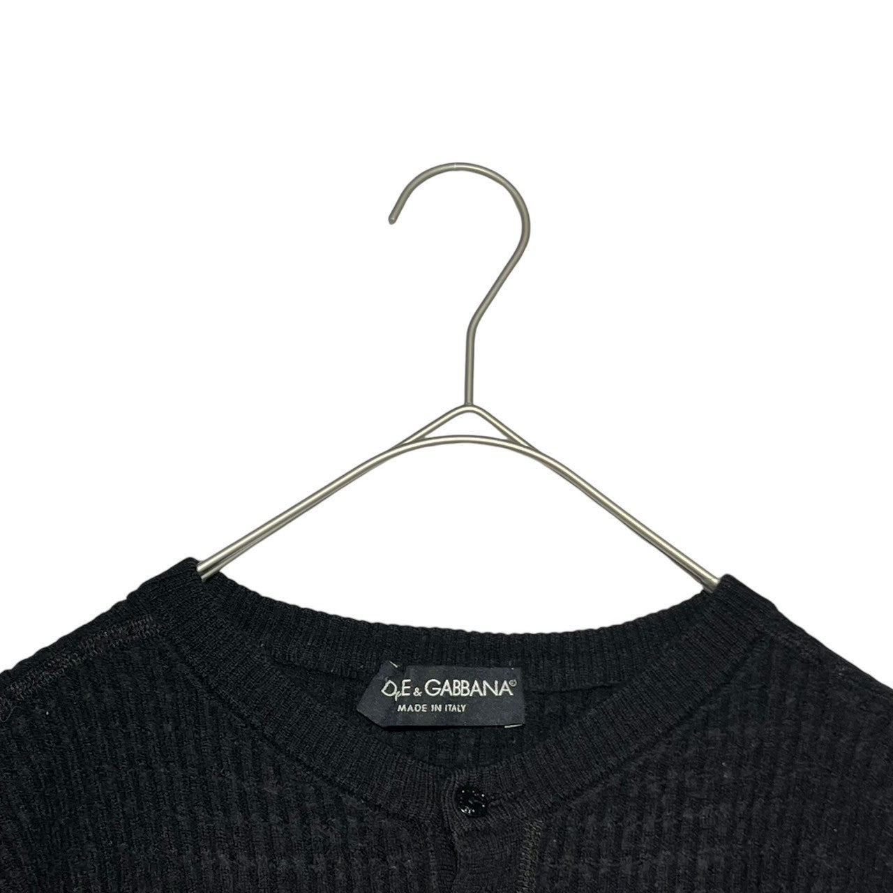 DOLCE&GABBANA(ドルチェ&ガッバーナドルガバ) 00's  shoulder button knit wool ショルダー ボタン ヘンリーネック ウール ニット 52(XL程度) ブラック