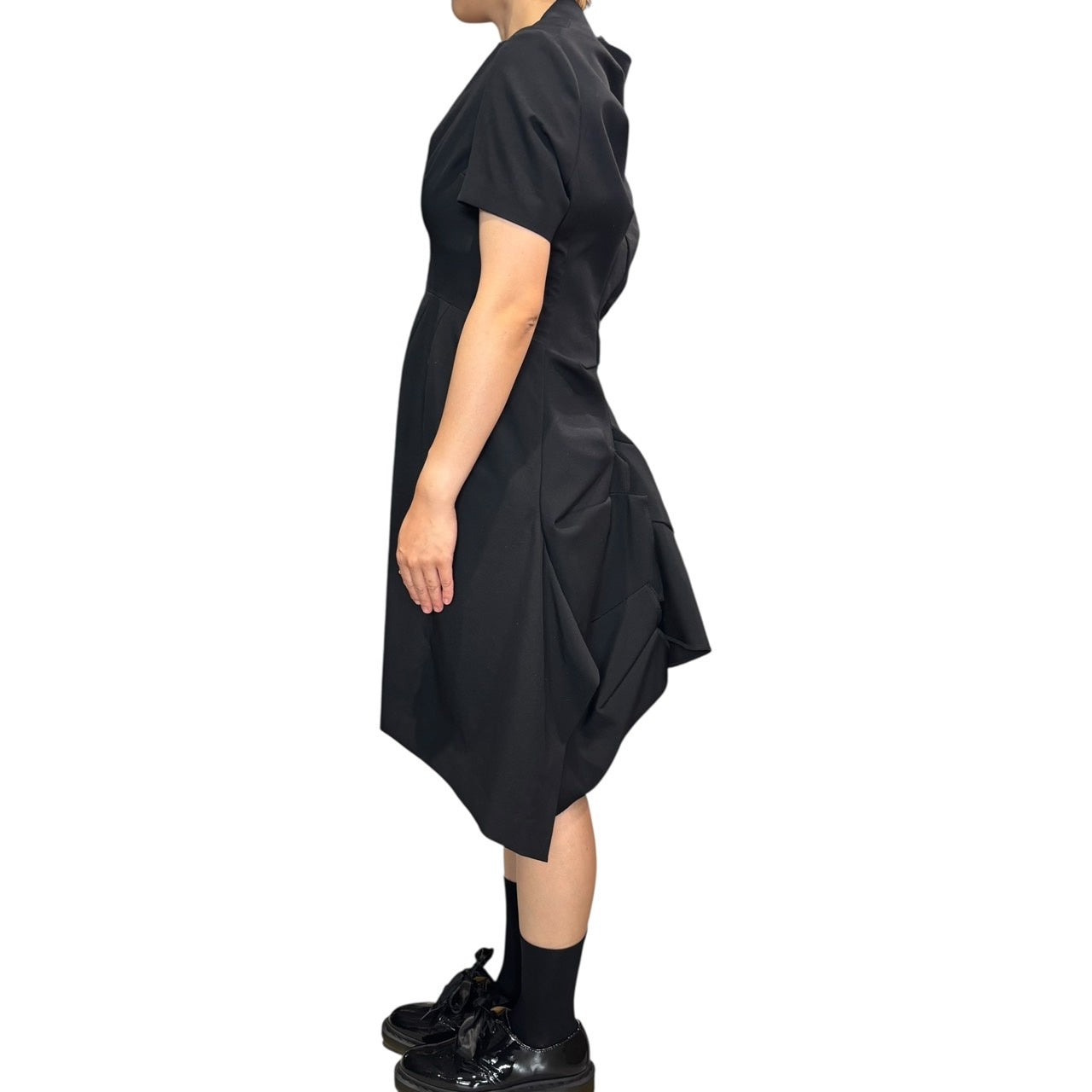 COMME des GARCONS(コムデギャルソン) 09SS Twisted 3D Skipper Sleeveless Dress ”捻じれ” 立体 スキッパー 半袖 ワンピース GC-O056 XS ブラック AD2008 ひざ丈