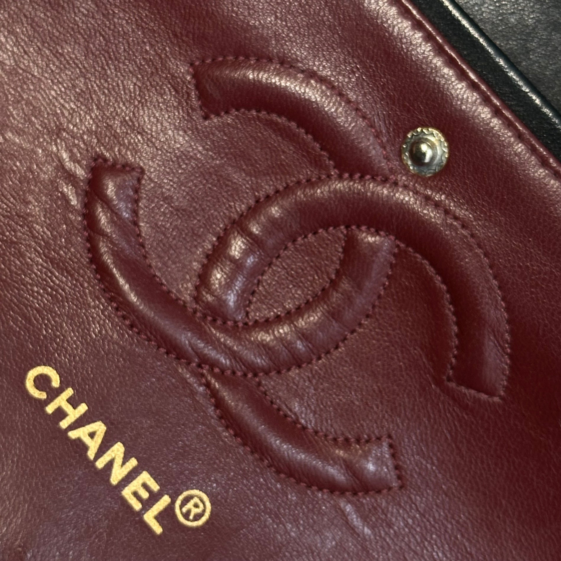 CHANEL(シャネル) 1992's Chanel Medium Classic Handbag マトラッセ 25 ラムスキン ダブルフラップ ブラック 90's 90年代 ヴィンテージ 200万番台 クラシック ハンドバッグ チェーン