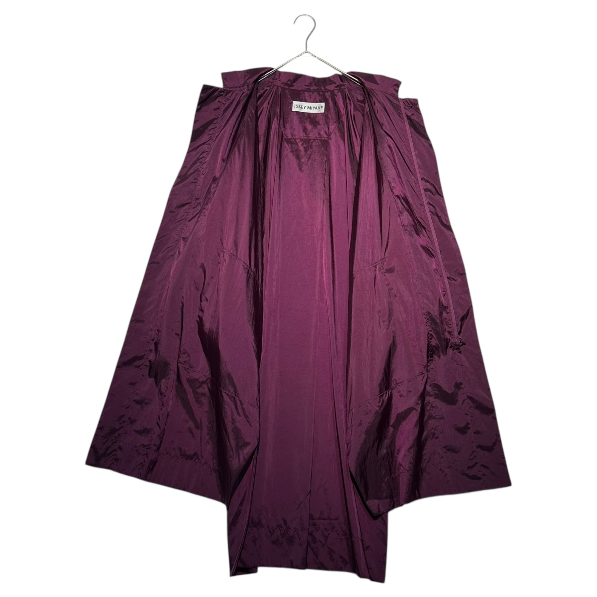 ISSEY MIYAKE(イッセイミヤケ) 18AW Nylon zip-up squid coat ナイロン ジップアップ イカ コート IM83FA002 2(M程度) パープル メンズ合わせ 男性着用可能