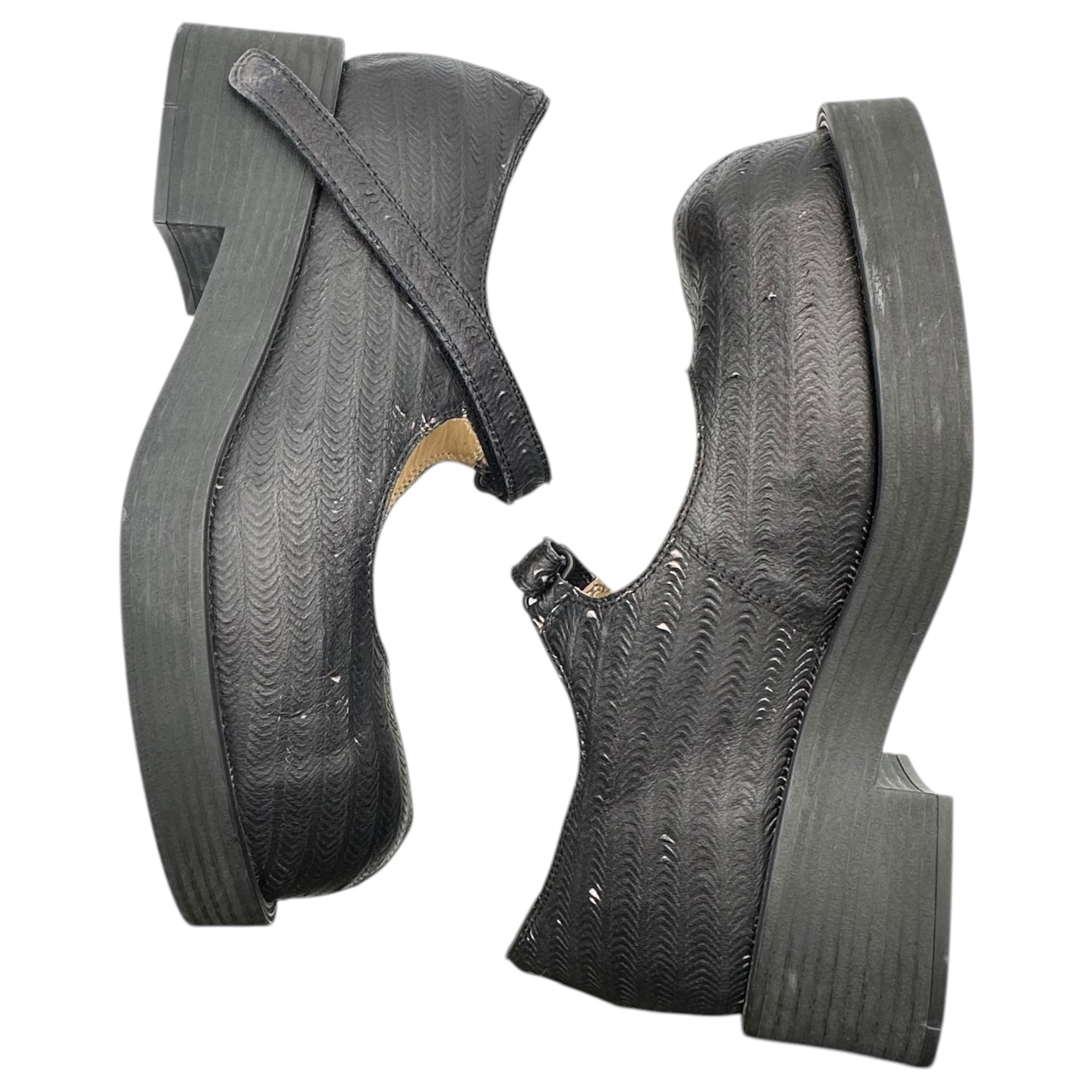MM6 Maison Margiela(エムエムシックス) 24SS ”Sample product” Embossed Leather Mary Jane Shoes サンプル品 型押しレザー メリージェーン シューズ 43(28cm程度) ブラック ソルド品