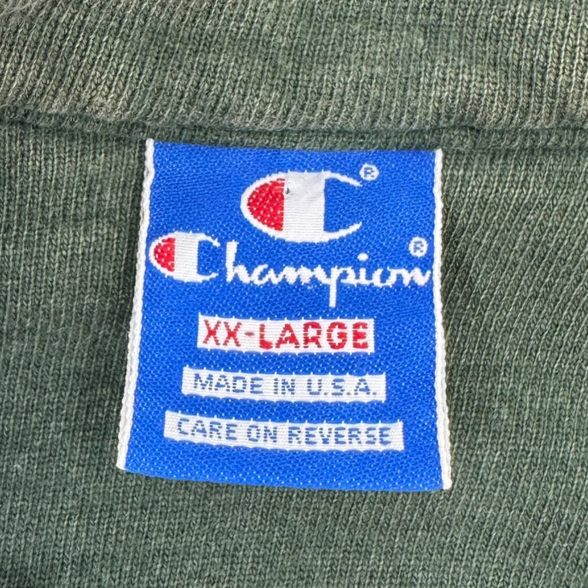 Champion(チャンピオン) 80's~90's USA made Logo Half Zip Sweatshirt ロゴ ハーフ ジップ スウェット XXL ネイビー 1986年～1990年代初頭 ヴィンテージ 青刺繍タグ中期