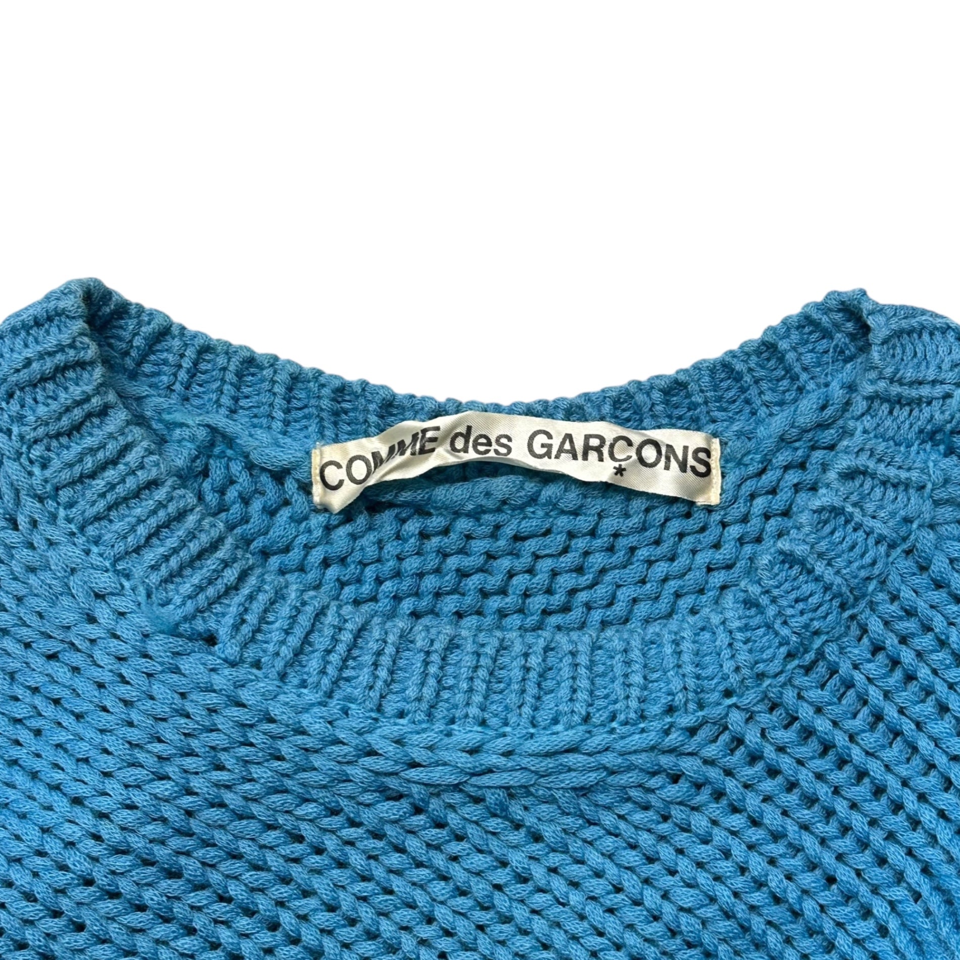 COMME des GARCONS(コムデギャルソン) 96AW  Balloon type twisted S/S knit pullover バルーンタイプ 捻じれ 半袖 ニット プルオーバー GN-100030 FREE ブルー AD1996 ヴィンテージ アーカイブ