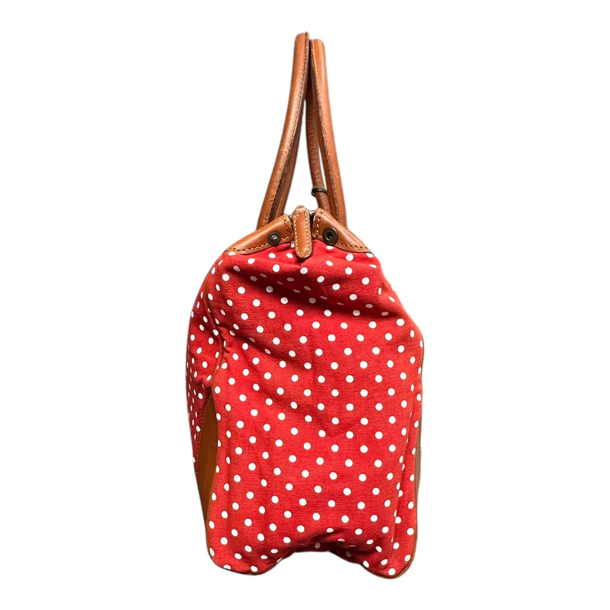 Felisi(フェリージ) Dot handbag ドット柄 ハンド バッグ レッド×ブラウン レザー