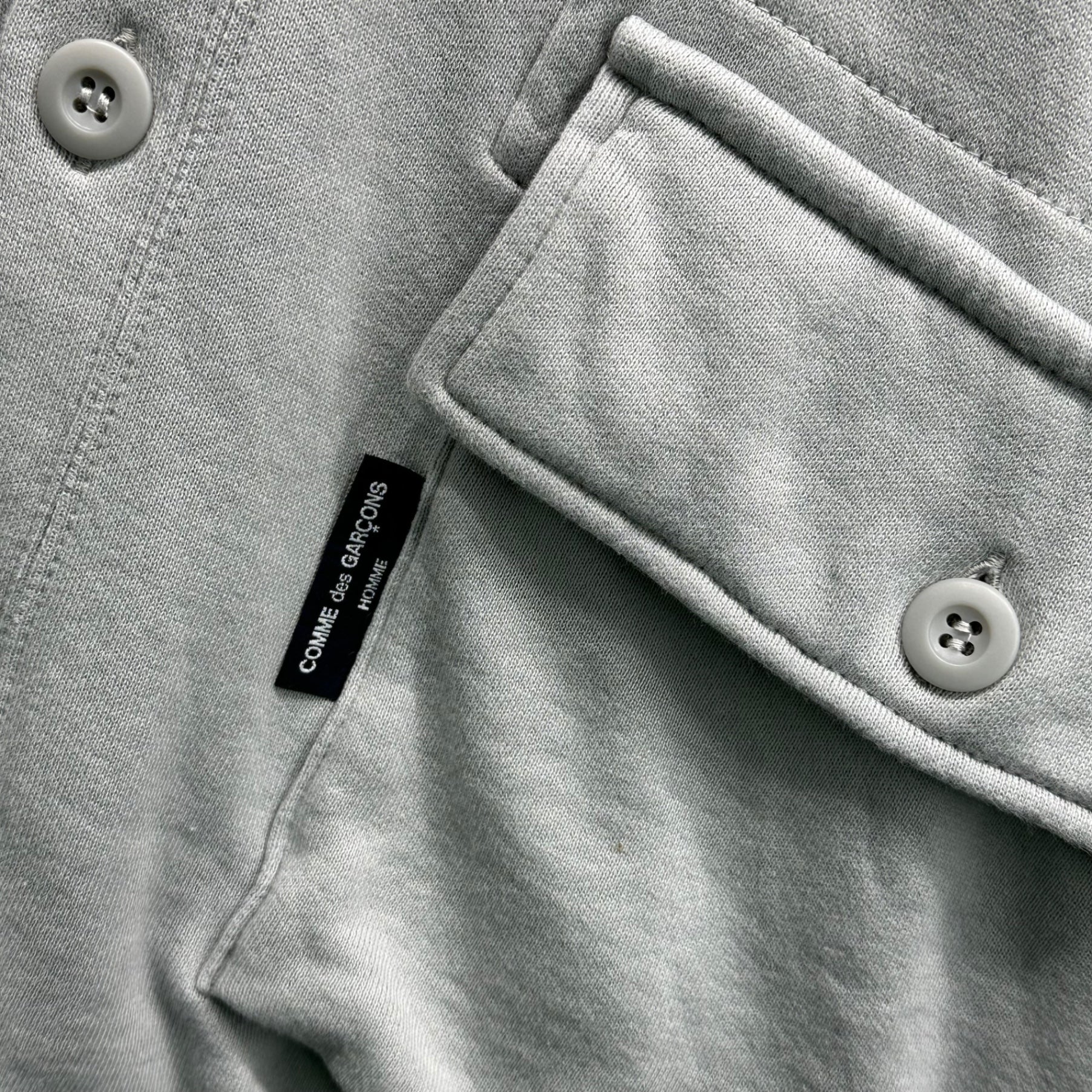 COMME des GARCONS HOMME(コムデギャルソンオム) 24SS Cotton Sweatshirt Cardigan コットン スウェット カーディガン AD2023 S ライトグレー HM-T002