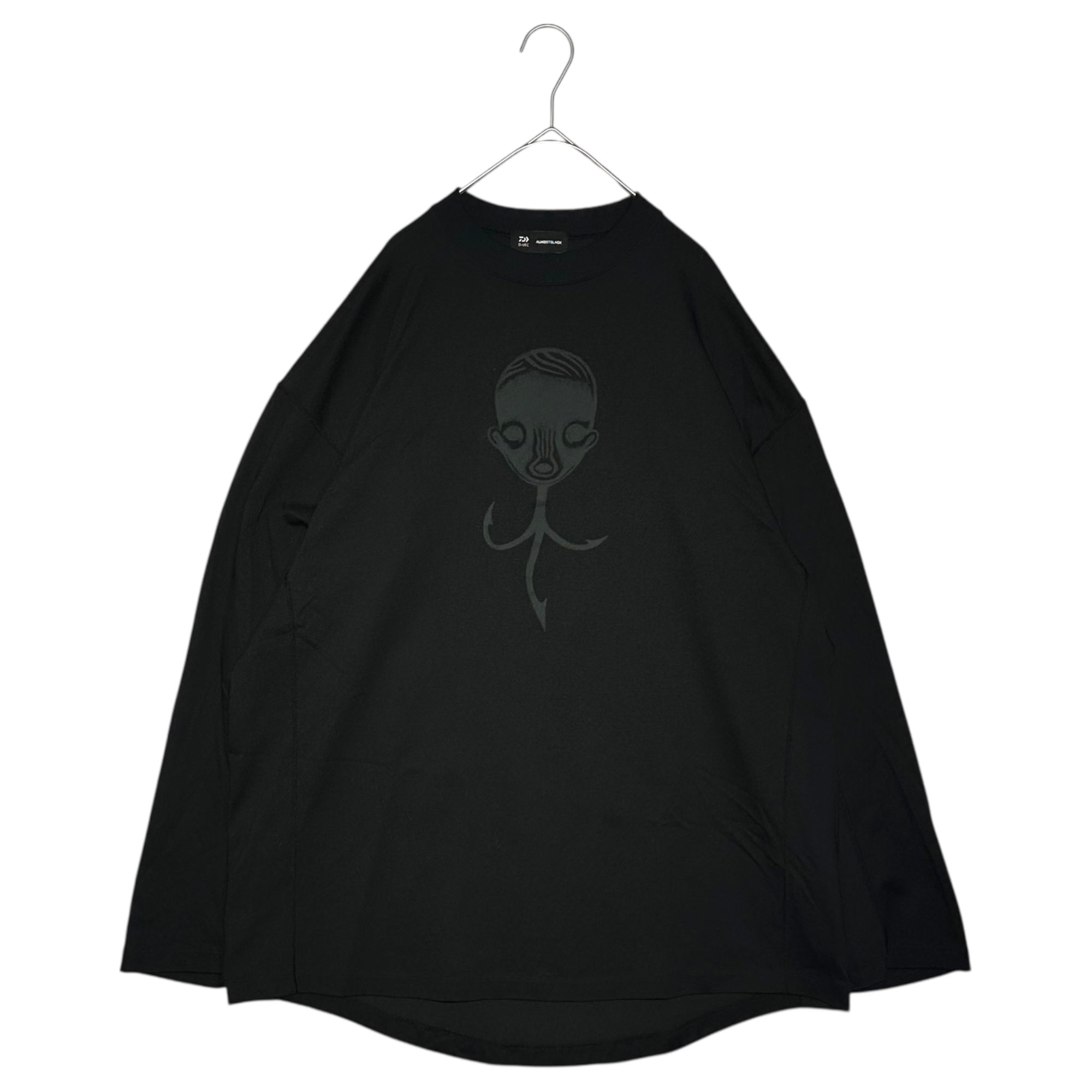 D-VEC×ALMOSTBLACK(ディーベック×オールモストブラック) COTTON POLYESTER LONG T-SHIRTS コットン ポリエステル ロング Tシャツ VF-20401039 3 ブラック ロンT コラボ