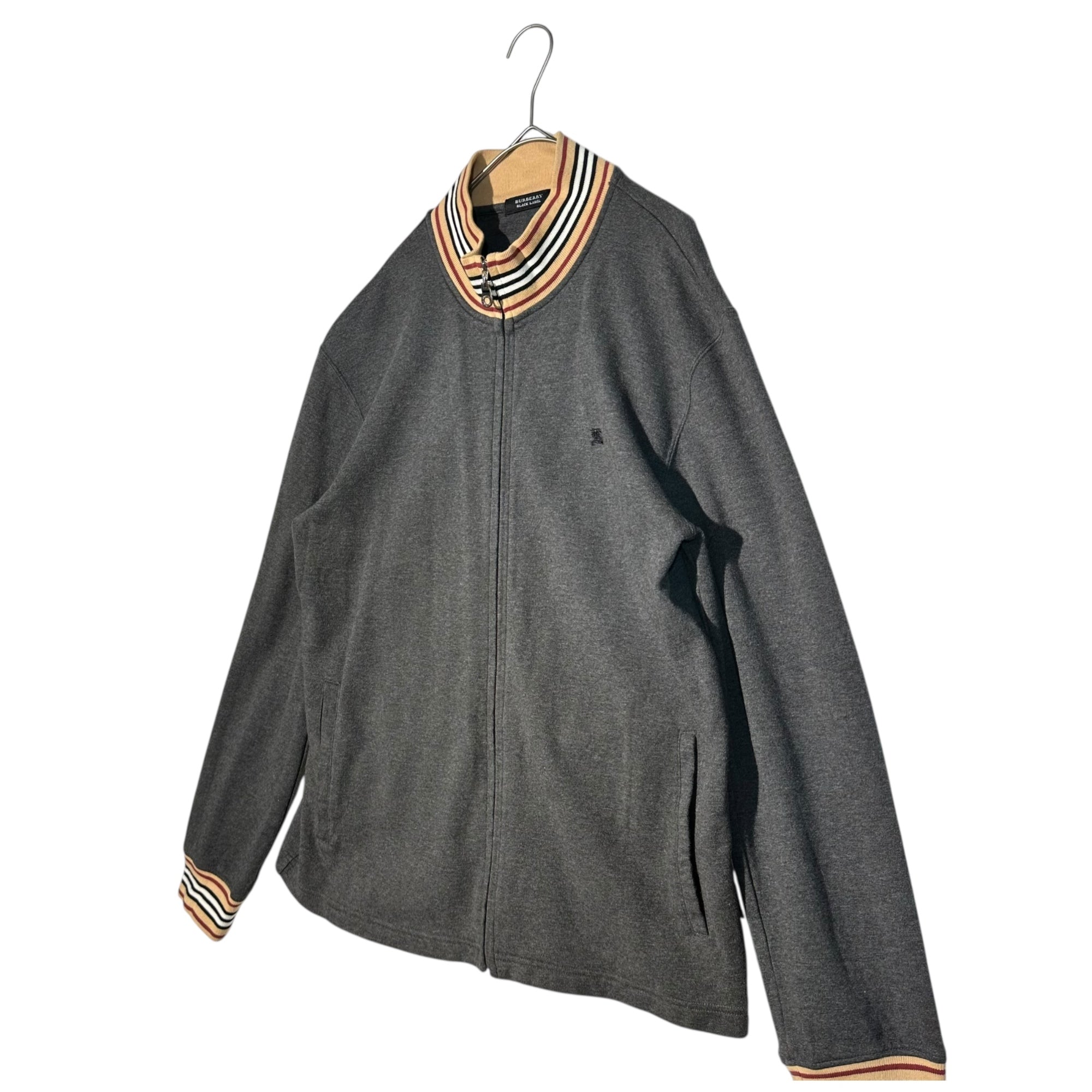 BURBERRY BLACK LABEL(バーバリーブラックレーベル) Horse Logo Embroidered Track Jacket ホース ロゴ 刺繍 トラック ジャケット BMV61-401-07 3(L程度) グレー スウェット ジャージ