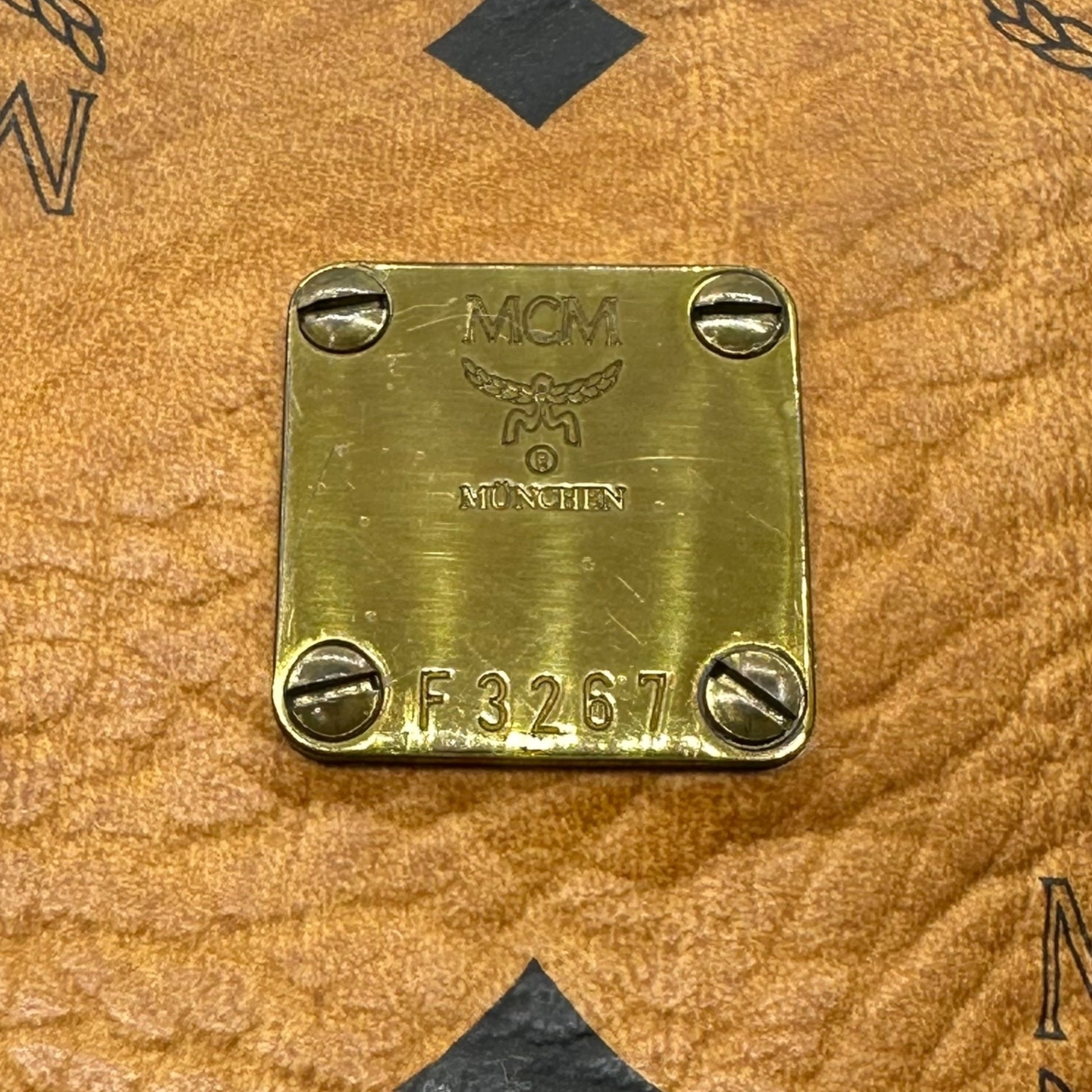 MCM(エムシーエム) Monogram Mini Boston Bag モノグラム ミニ ボストン バッグ ブラウン ハンド