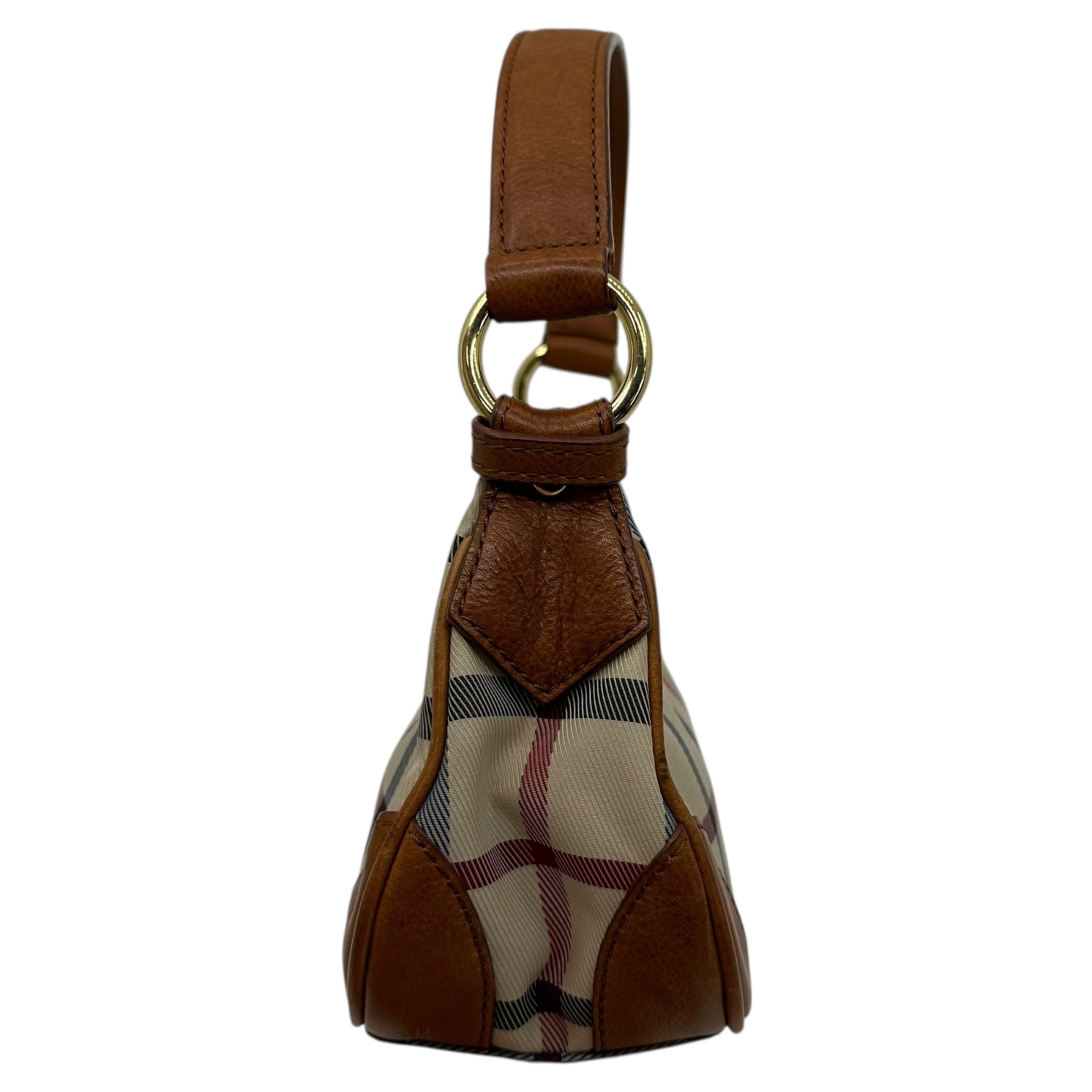 BROOKS BROTHERS(ブルックスブラザーズ) Canvas Leather Check One-Shoulder Bag キャンバス レザー チェック ワンショルダー バッグ ベージュ×ブラウン ハンド アクセサリー ポーチ