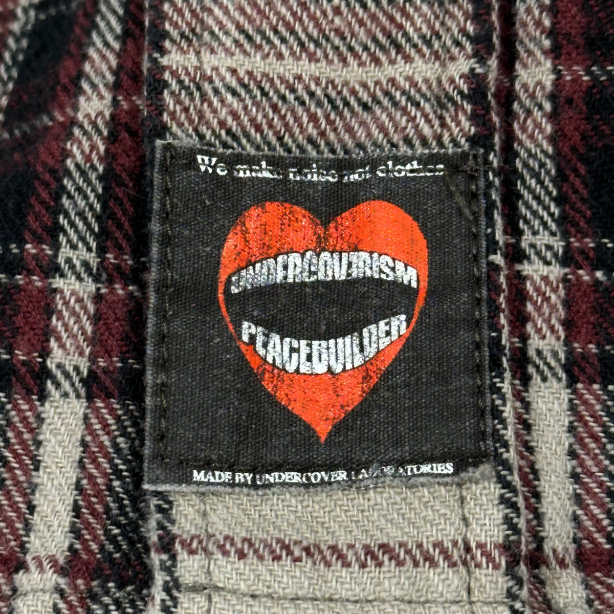 UNDERCOVERISM(アンダーカバイズム) 2008AW Zip-Sleeve Plaid Flannel Shirt 袖ジップ チェック フランネル シャツ B4409 2 ベージュ×レッド ネルシャツ