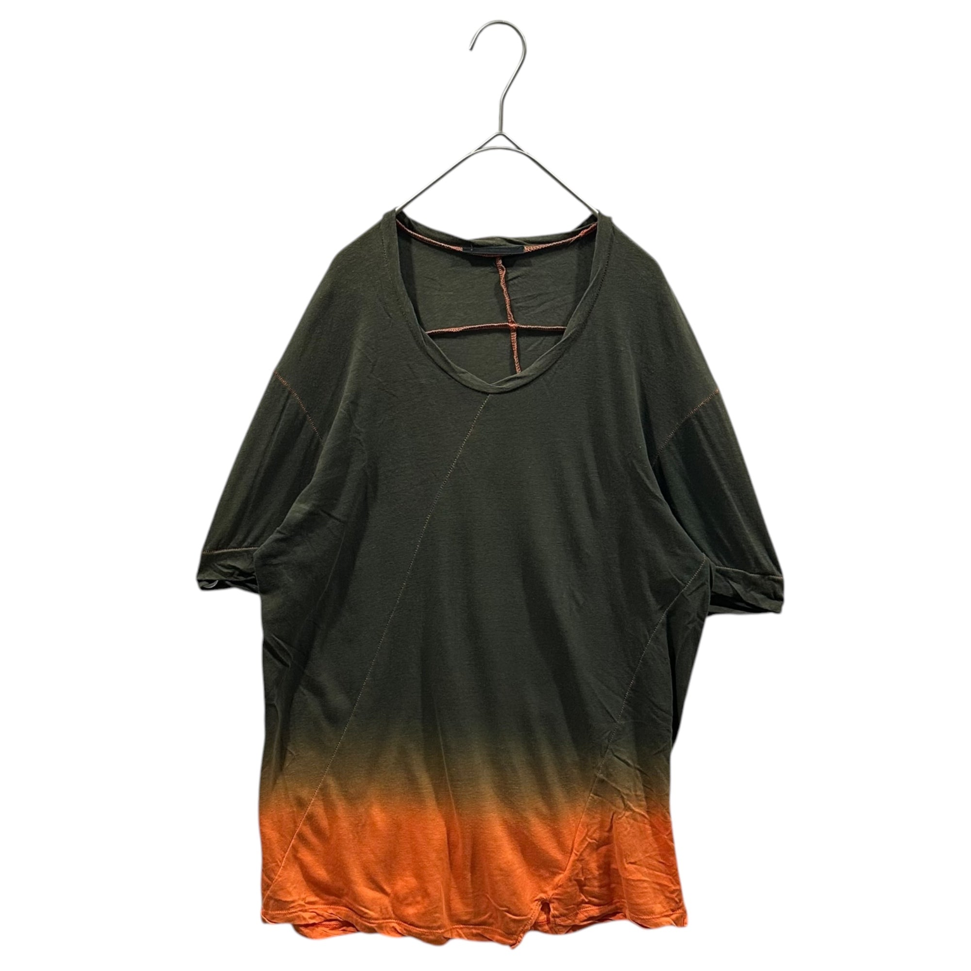 The Viridi-anne(ザヴィリディアン) Dye-sublimated Gradient Stitch T-shirt 製品染め グラデーション ステッチ Tシャツ SP-2346-01 2 カーキ×オレンジ