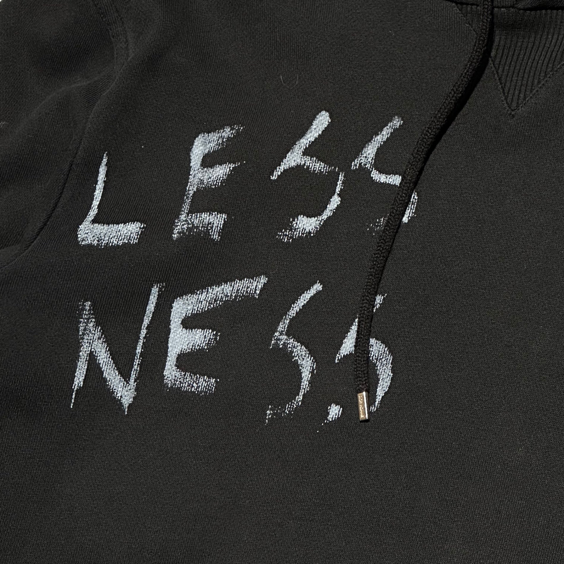Dior HOMME(ディオールオム) 16SS by Kris Van Assche ”LESS NESS LOVE NESS MORE NESS” Graffiti Hoodie 落書き プリント プルオーバー パーカー 163J656 XS ブラック クリスヴァンアッシュ期 2016