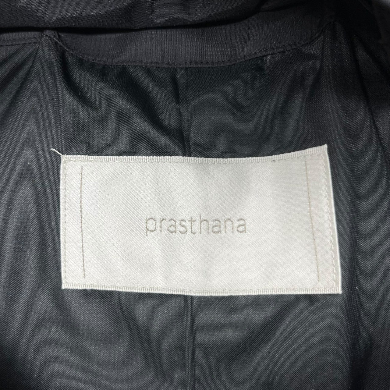 prasthana(プラスターナ) Hooded Sleeve Less Coat フーデット スリーブレス コート ベスト ナイロン P-1204003 1(M) ブラック 参考定価49,500円(税込)