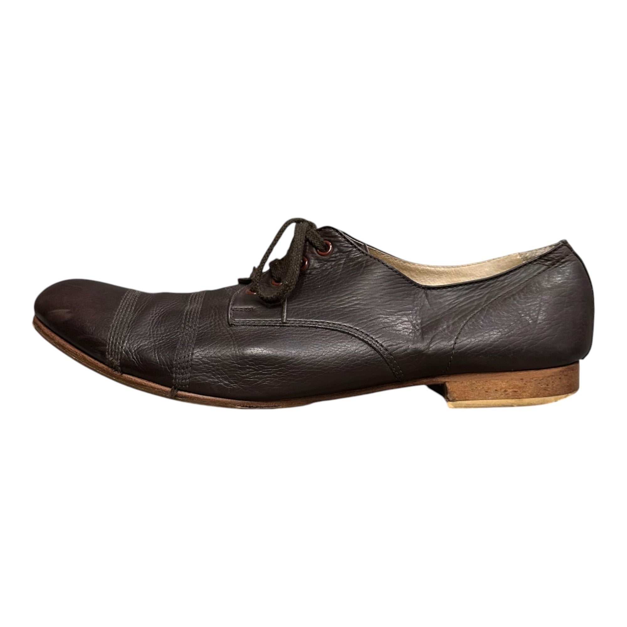 Christopher Nemeth(クリストファーネメス) 00's Toe-stitched 4-eyelet leather shoes トゥ ステッチ 4ホール レザー シューズ 27.0cm ダークブラウン