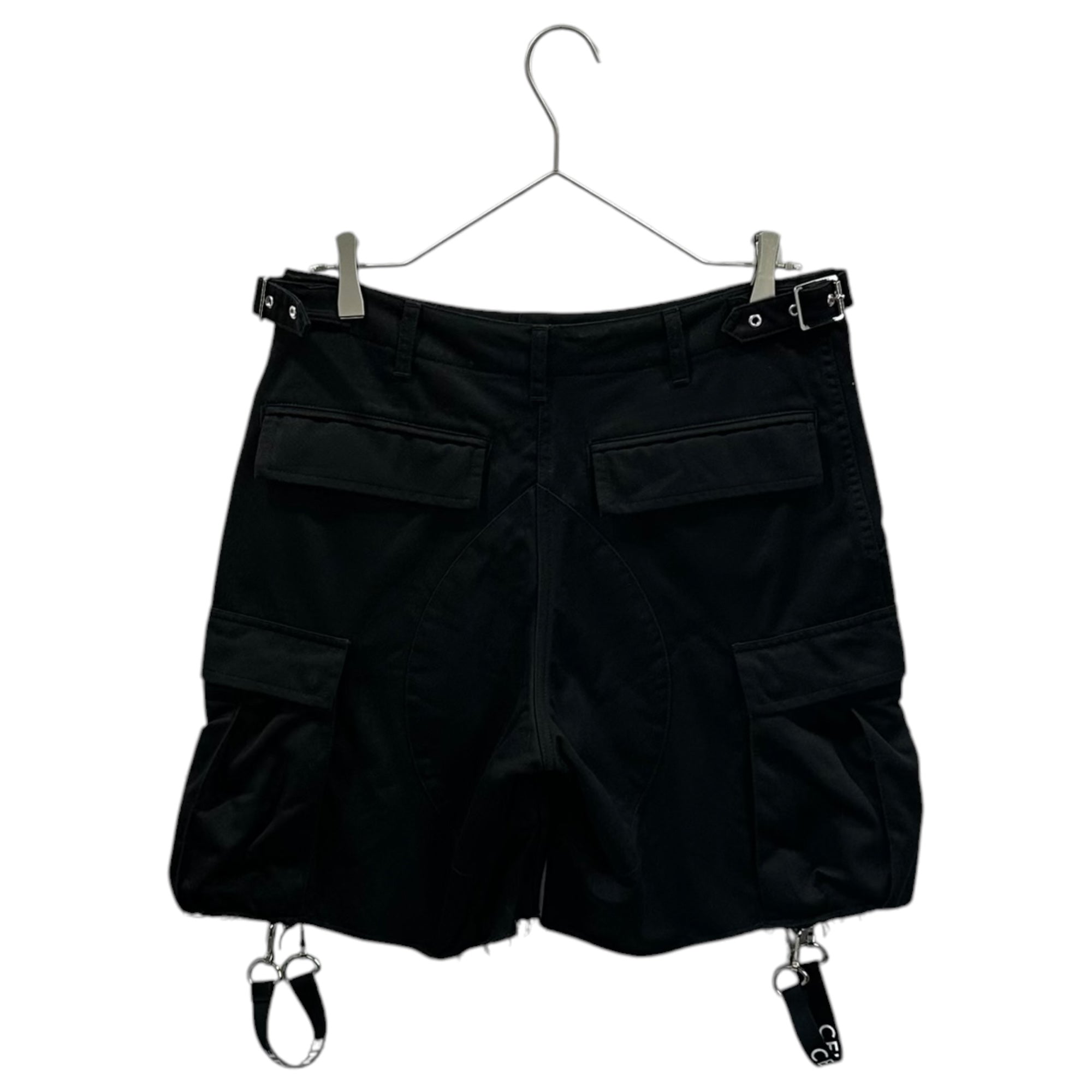 CELINE オーバーサイズショートパンツ ブラック CELINE(セリーヌ) 2023AW By Hedi Slimane Cutoff Bondage Shorts