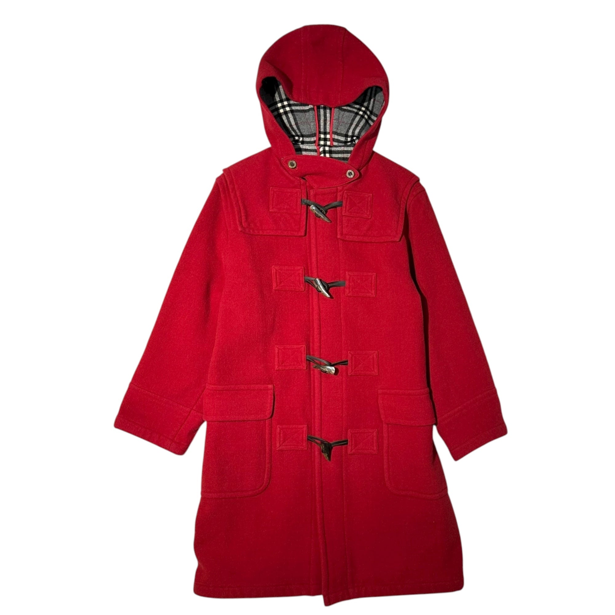 BURBERRY BLUE LABEL(バーバリーブルーレーベル) Old Melton duffle coat オールド メルトン ダッフル コート 38(M程度) レッド