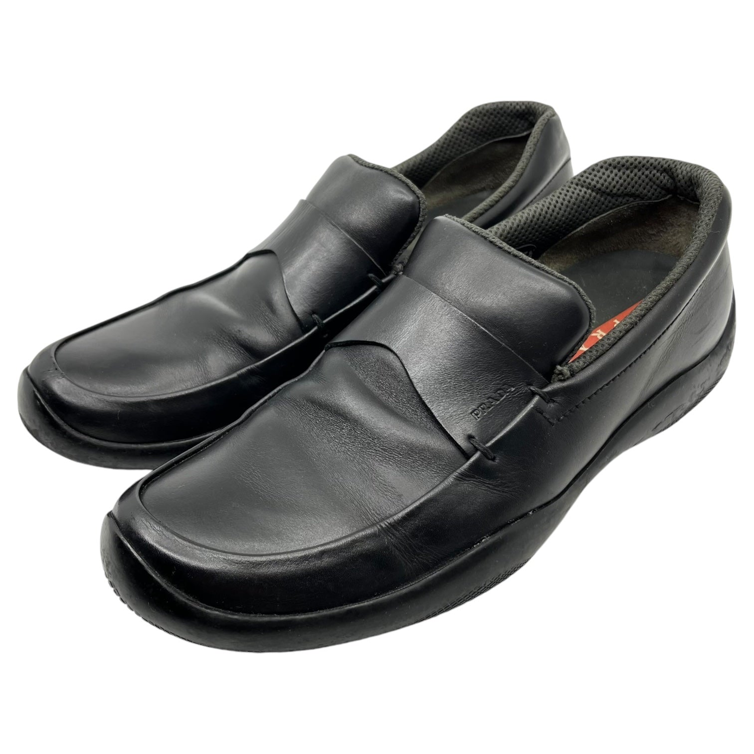 PRADA SPORT(プラダスポーツ) 00's leather logo loafers レザー ロゴ ローファー 7 1/2(26.5cm程度) ブラック Y2K