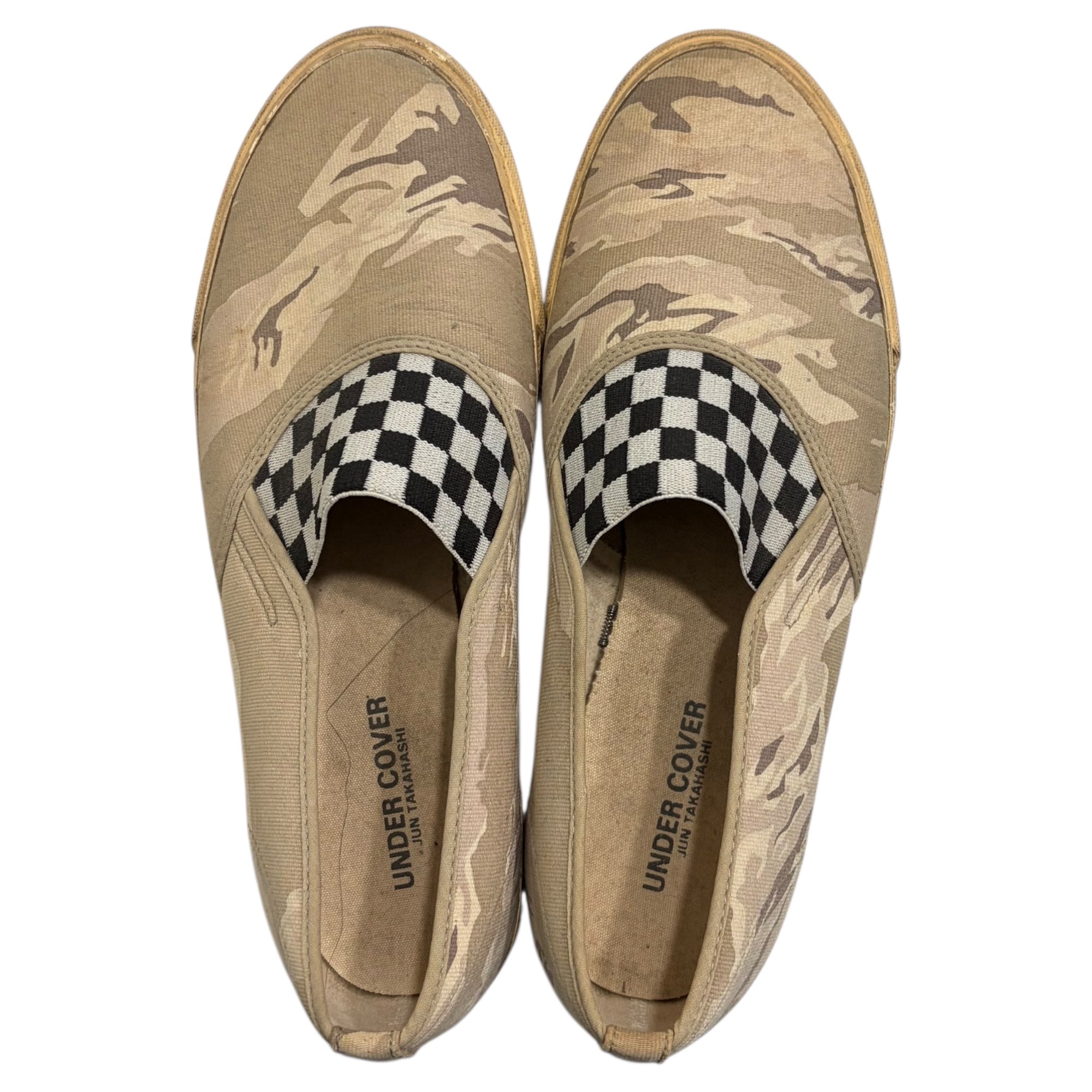 UNDERCOVER(アンダーカバー) Camouflage Checkered Flocked Slip-On カモフラ チェッカー フロッカー スリッポン 26.5cm ベージュ スニーカー