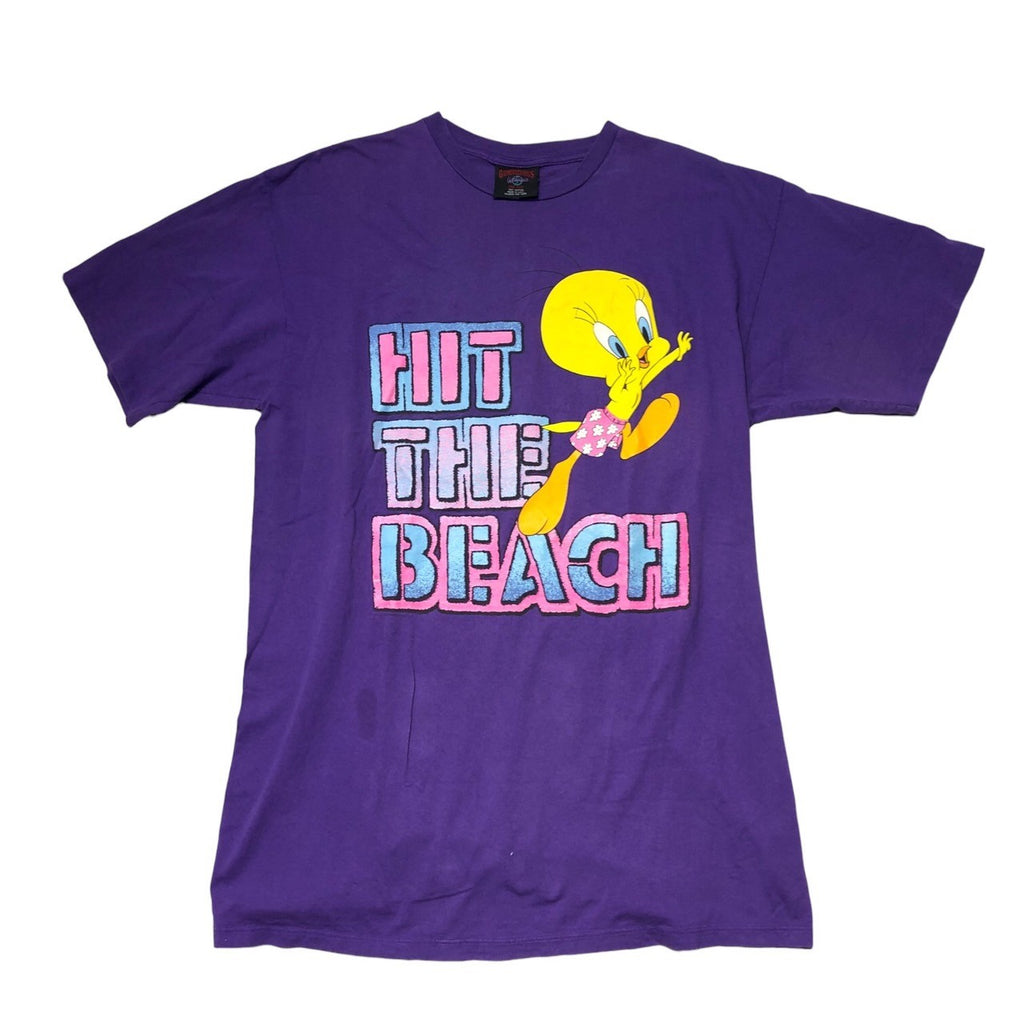 90s TWEETY 古着 ビッグプリント Tシャツ パーブル（ヴィンテージ 90s 