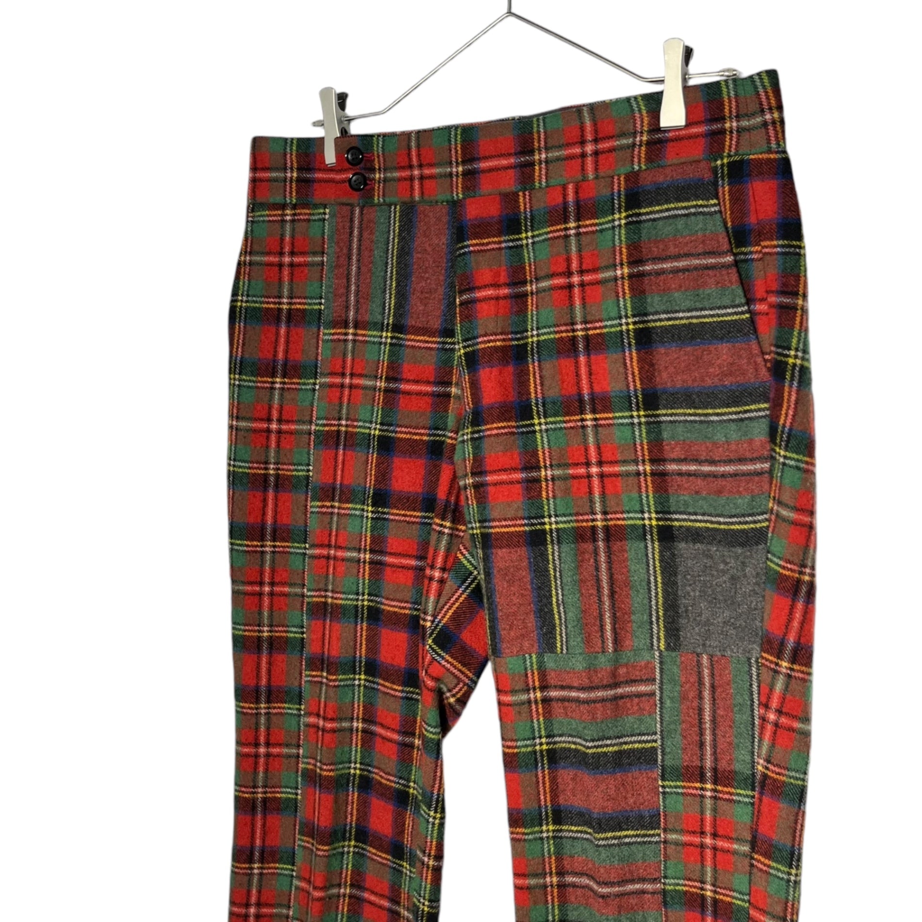 COMME des GARCONS(コムデギャルソン) 03AW Wool tartan check trousers ウール タータンチェック パンツ GK-P035 L レッド AD2003