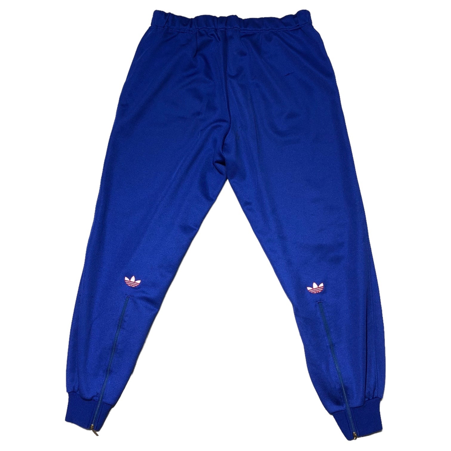 adidas(アディダス) 80's track pants サイドジップ トラック パンツ ジャージ ロゴ 刺繍 バルーンシルエット  ASR-873P XO(XL程度) ブルー 80年代～90年代 デサント製