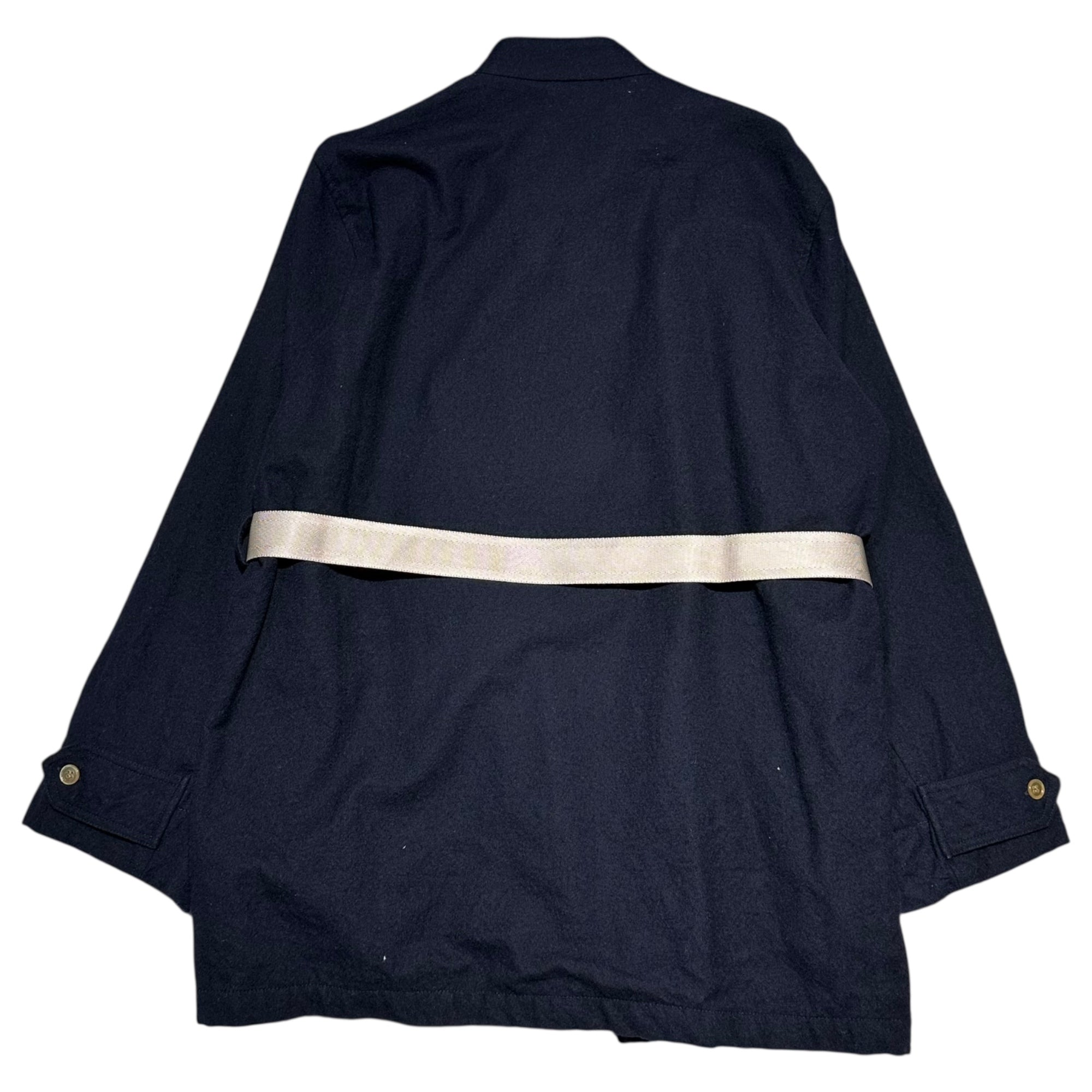 DIGAWEL(ディガウェル) Pre-washed Wool Coat with Diagonal Buttons and Large Pockets 製品洗い ウール 斜めボタン ビッグポケット コート  1(S程度) ネイビー
