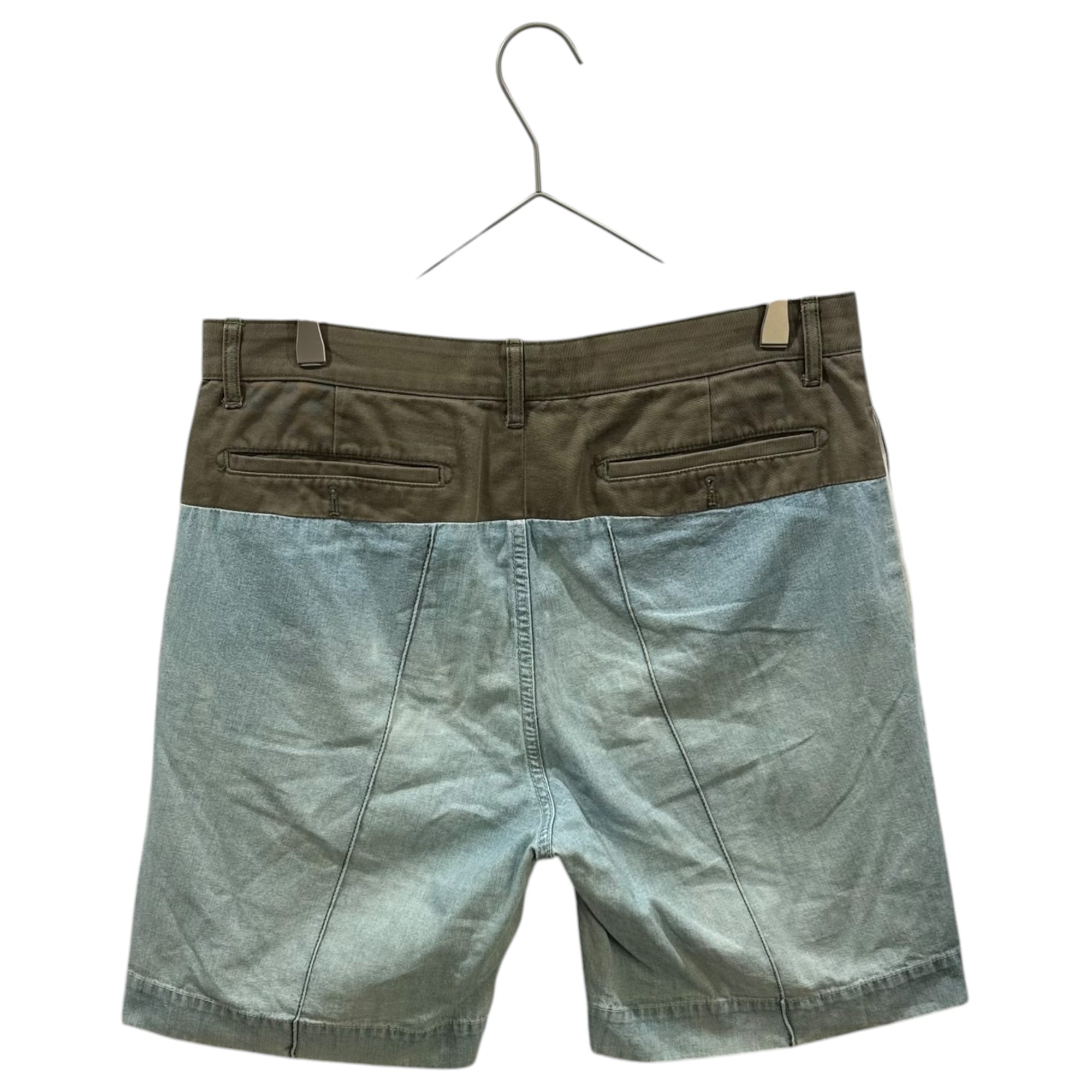 sacai(サカイ) 2013SS Cotton Chino Cloth Paneled Chambray Shorts コットン チノクロス 切替 シャンブレー ショーツ ハーフパンツ 13-00403M 2 ライトインディゴ×カーキ