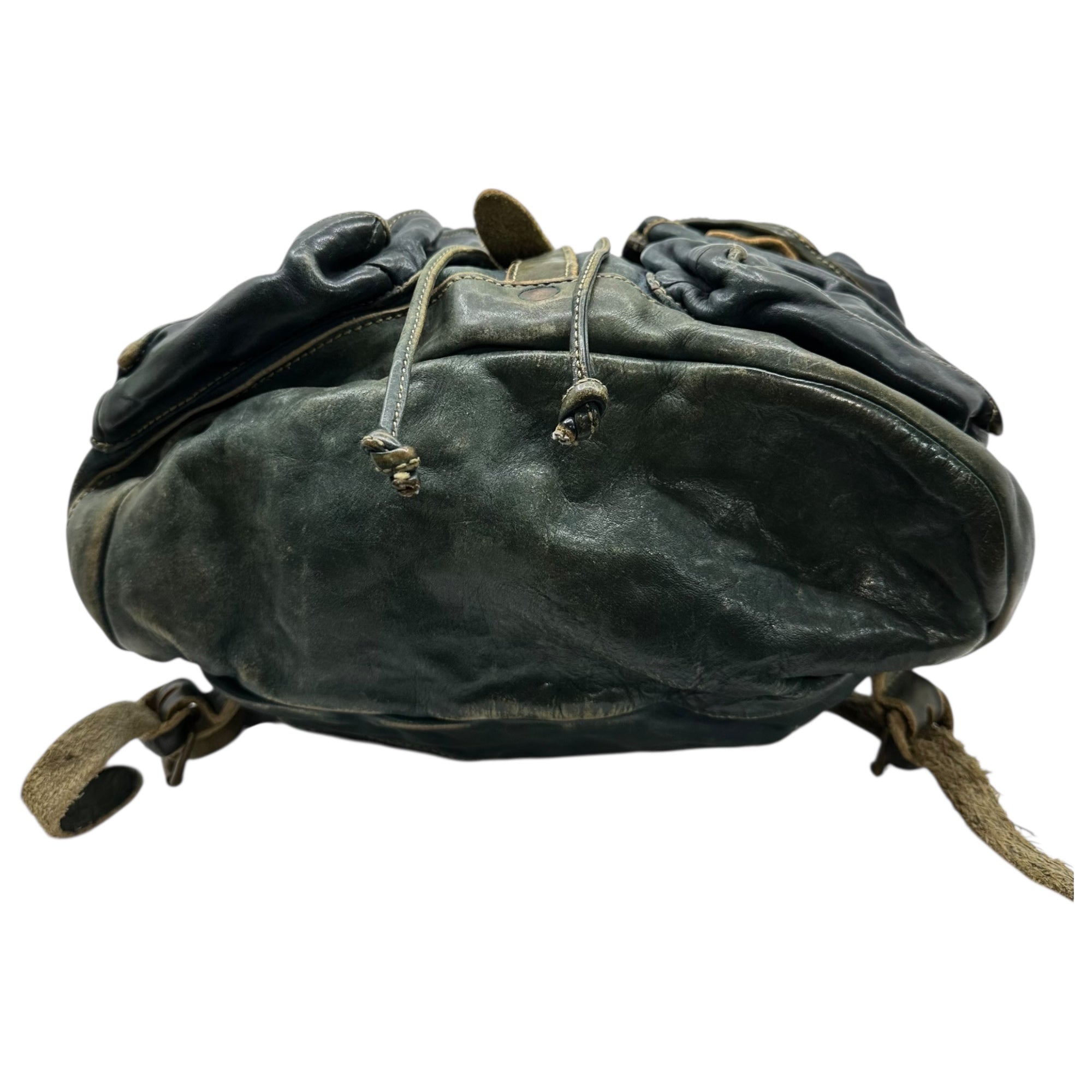 RRL(ダブルアールエル) Indigo-dyed Leather Backpack インディゴ染め