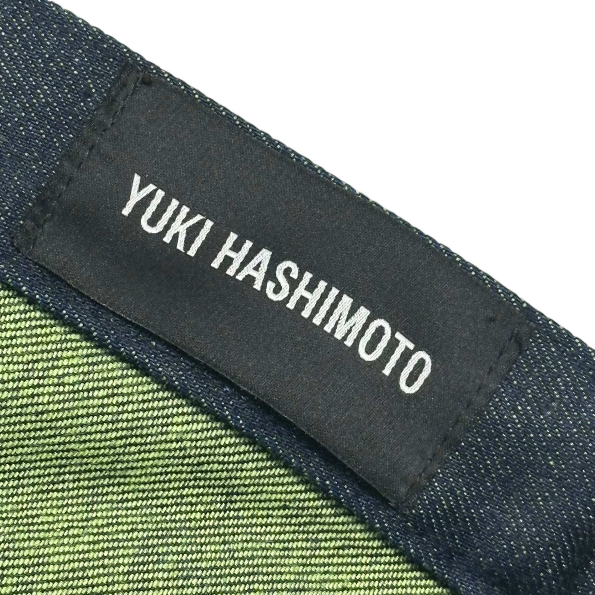 YUKI HASHIMOTO(ユウキハシモト) WORK DETAIL JEANS NAVY × GREEN ワークディテール ジーンズ デニム ロールアップ 201-01-0204 46(S~M程度) インディゴ