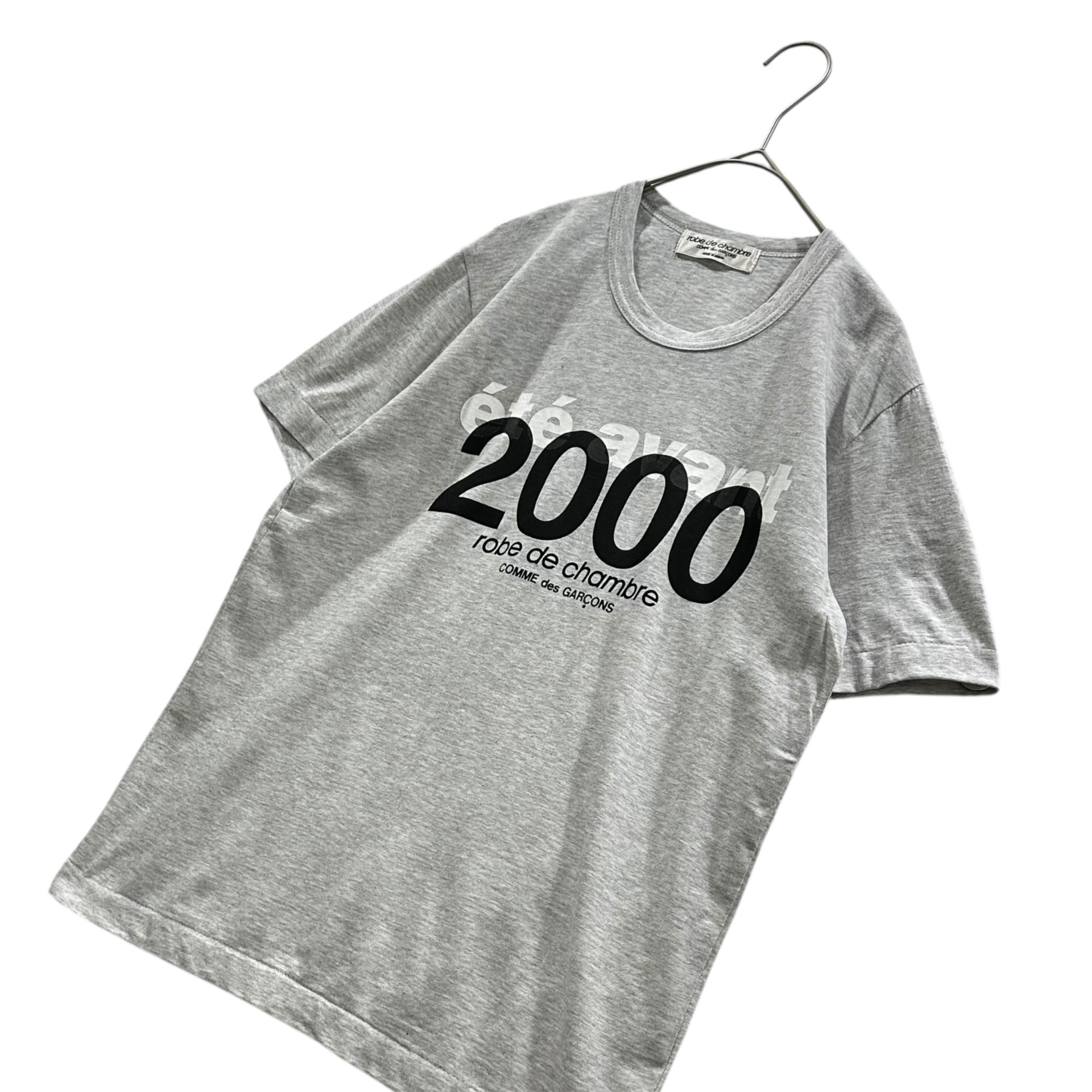 robe de chambre COMME des GARCONS(ローブドシャンブルコムデギャルソン) 1999SS ete avant 2000 Printed Crew-Neck T-Shirt プリント クルーネック Tシャツ RT-100290 FREE グレー×ブラック×ホワイト