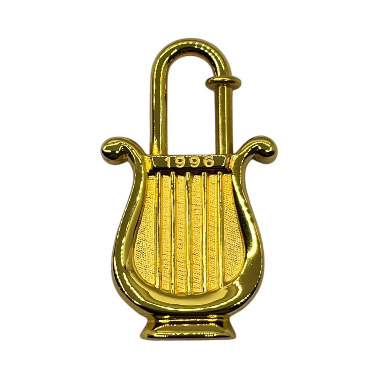 HERMES(エルメス) 1996年限定 La Musique Harp Cadena Charm ハープ カデナ チャーム 年間テーマ 「la Musique」 音楽 ゴールド 箱付 ペンダントトップにも