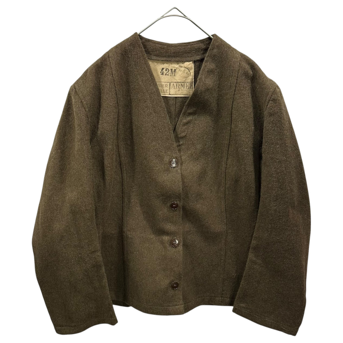 FRENCH MILITARY(フランス軍) 1950's~ Vintage Wool Liner Jacket ヴィンテージ ウール ライナー ジャケット 42M オリーブ 50年代 ヴィンテージ カーディガン