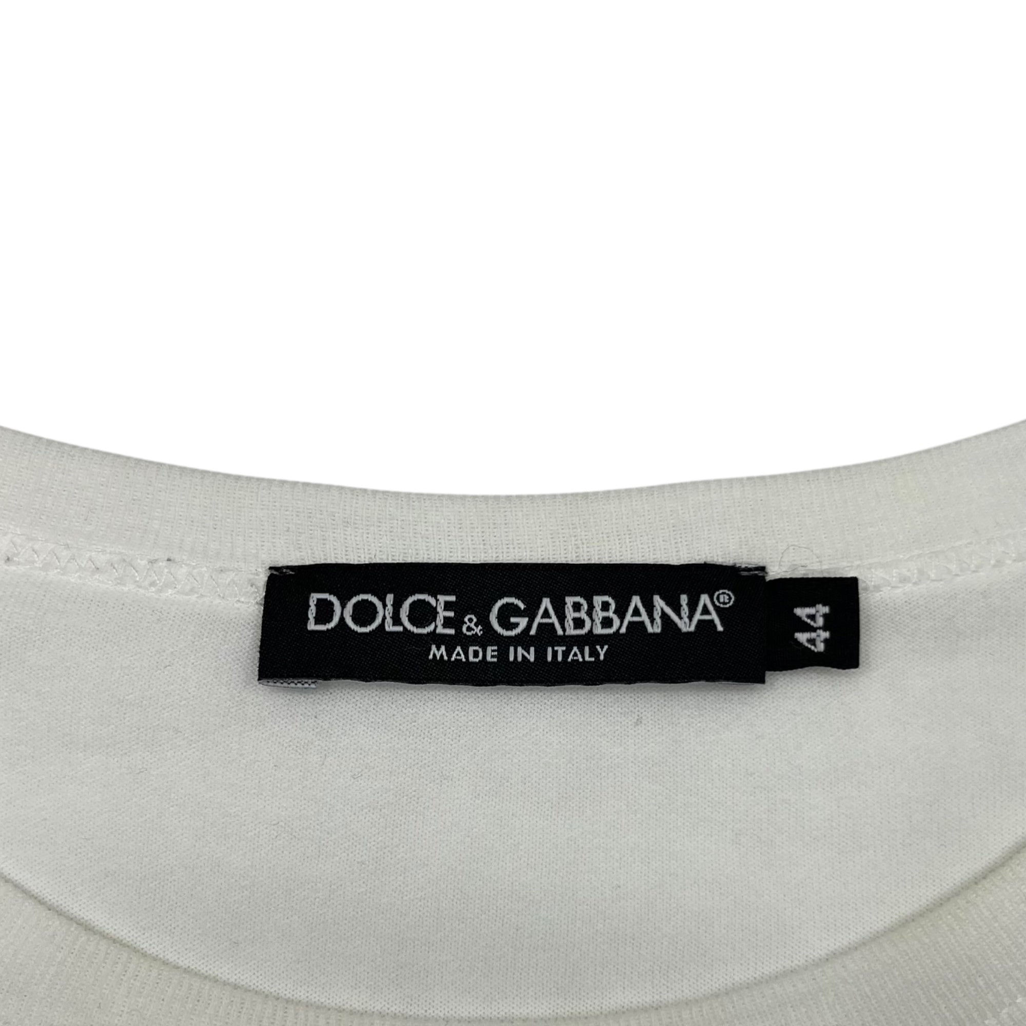 DOLCE&GABBANA(ドルチェ&ガッバーナドルガバ) D&G LOGO TEE ロゴ Tシャツ G8HL0T FH770 44(S程度) ホワイト×ブラック