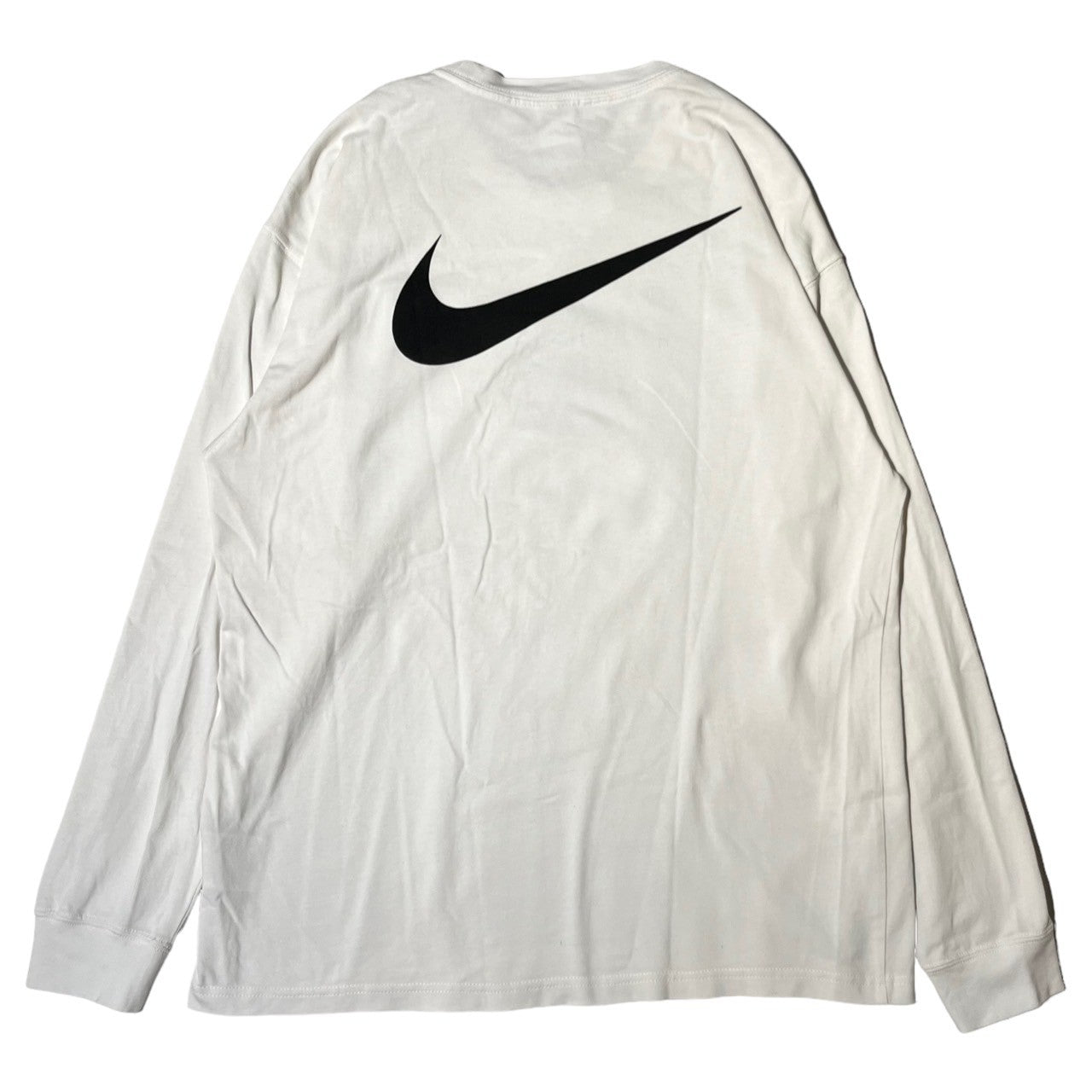 NIKE ×STUSSY(ナイキ×ステューシー) Collaboration double-sided logo long sleeve T-shirt コラボ 両面ロゴ 長袖 Tシャツ HO200407NIV M ホワイト×ブラック