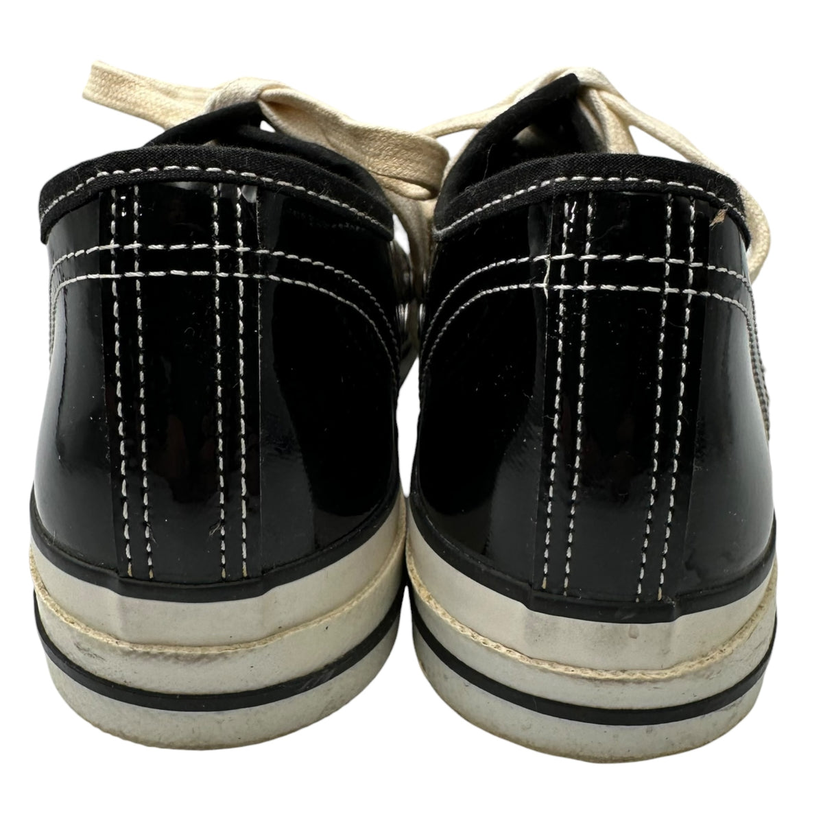 COMME des GARCONS HOMME PLUS(コムデギャルソンオムプリュス) Enamel Low-Cut Sneakers エナメル ローカット スニーカー EE20W 24cm ブラック×ホワイト