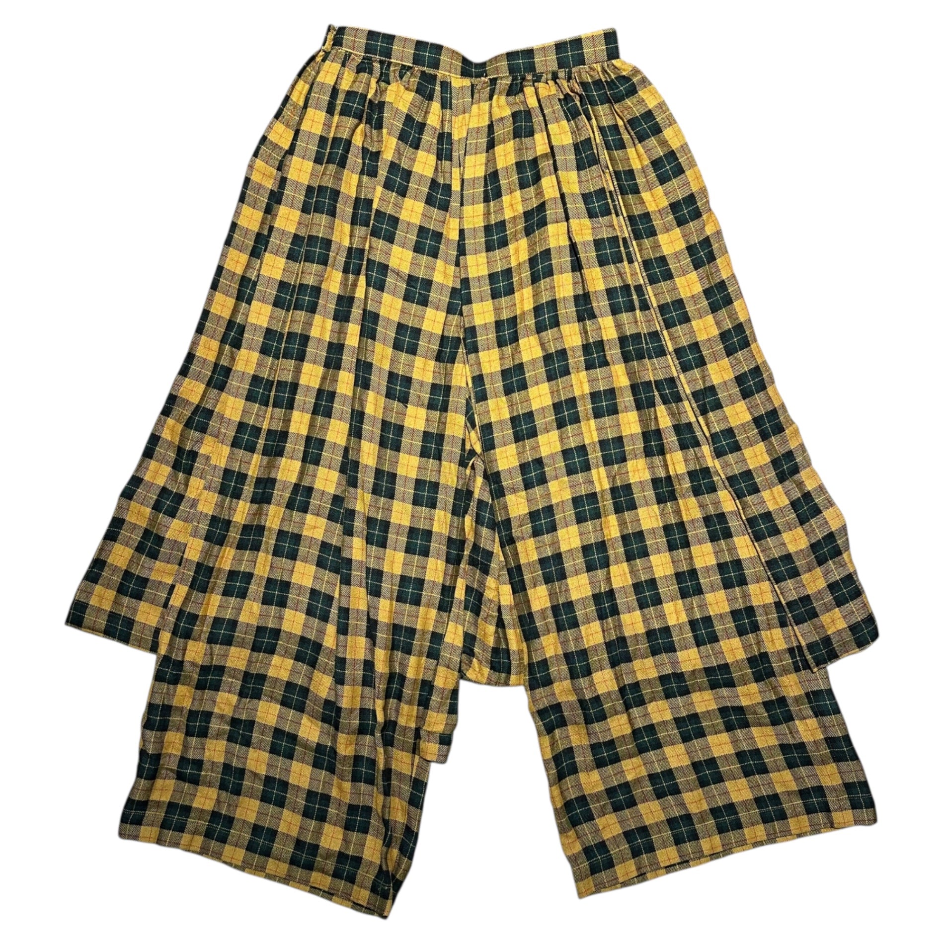 tricot COMME des GARCONS(トリココムデギャルソン) 97AW Vintage Check Pleated Long Skirt Pants ヴィンテージ チェック プリーツ ロング スカート パンツ TP-10004M M マスタード×グリーン×レッド AD1997