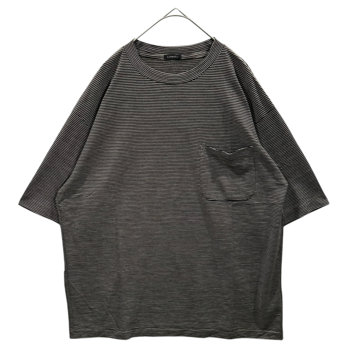 COMOLI(コモリ) 2024SS summer wool S/S T-shirt サマーウール 半袖 Tシャツ Z01-05023 2 ボーダー