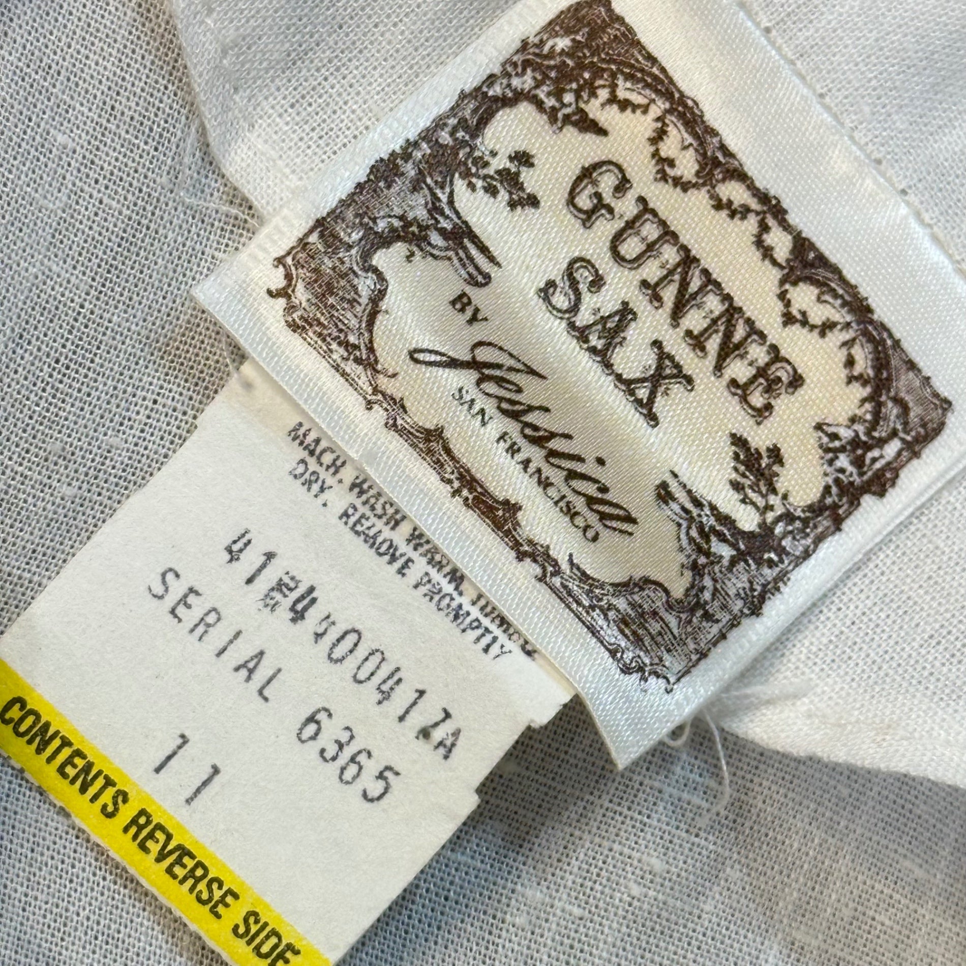 GUNNE SAX(ガニーサックス) 70's ribbon and lace long onepiece ふんわりギャザーとレースの長袖ワンピース Mサイズ程度 ホワイト