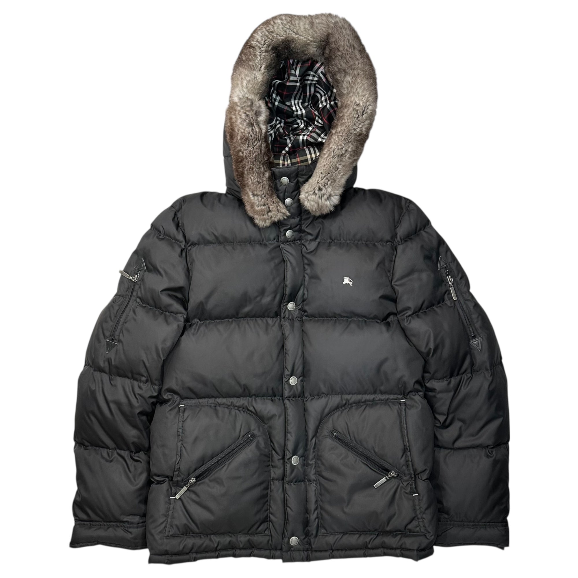 新品タグ付Burberryバーバリーブラックレーベルフード付ジャケットチェックL 中古・古着通販】BURBERRY BLACK LABEL (バーバリーブラックレーベル