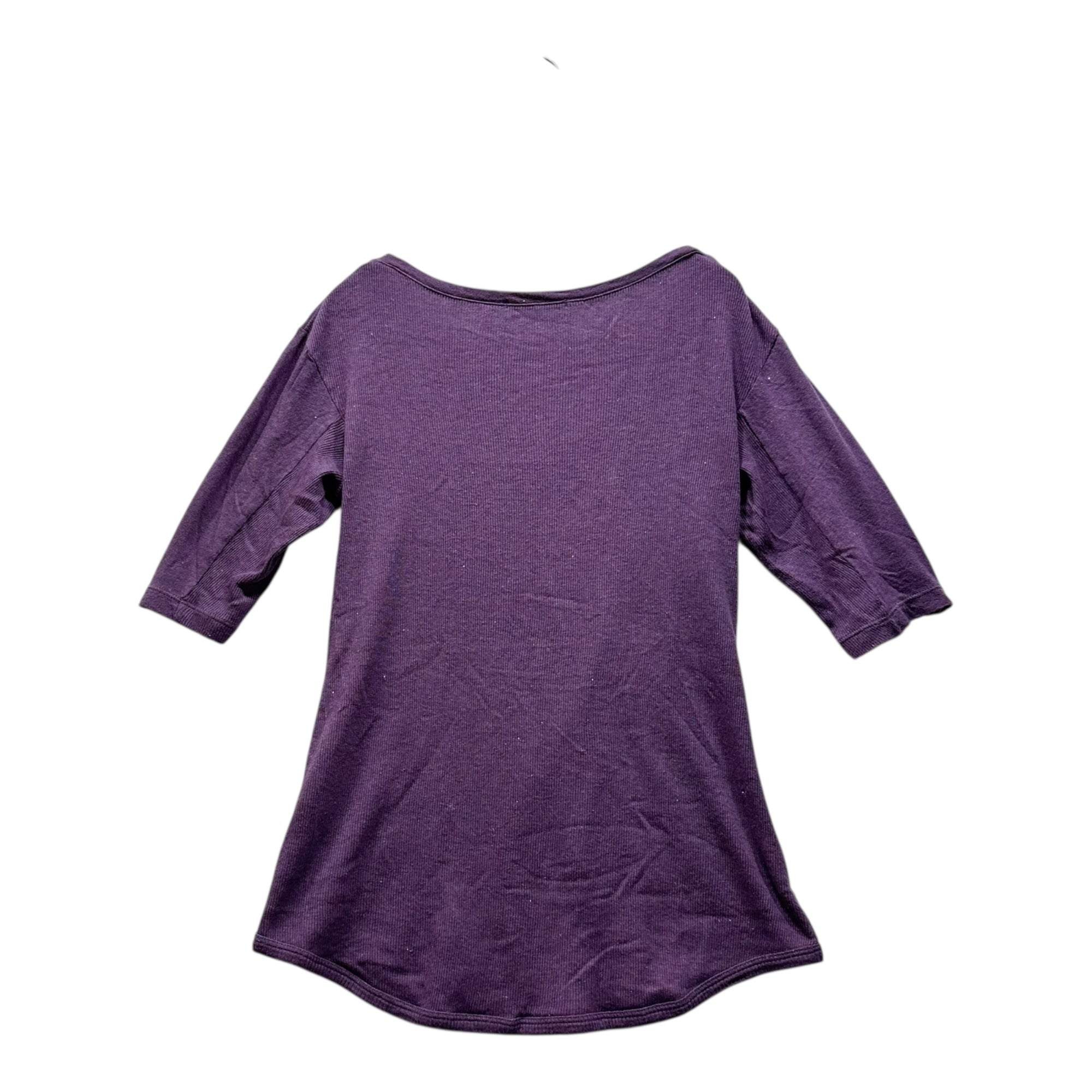 MARITHE FRANCOIS GIRBAUD(マリテフランソワジルボー) 00's Side Ribbed Lame S/S Knit Top サイドリブ ラメ 半袖 カットソー F6-6047 M パープル Y2K